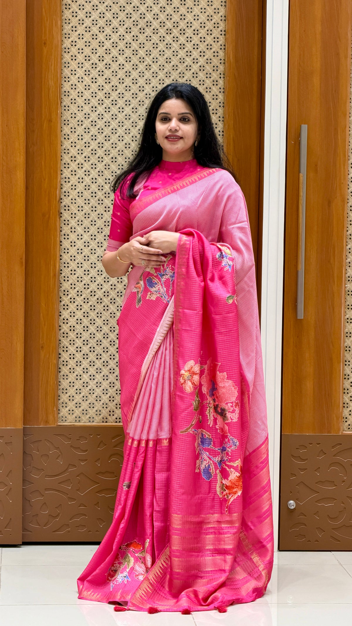 CREPE SILK SAREE SUV5481-PINK