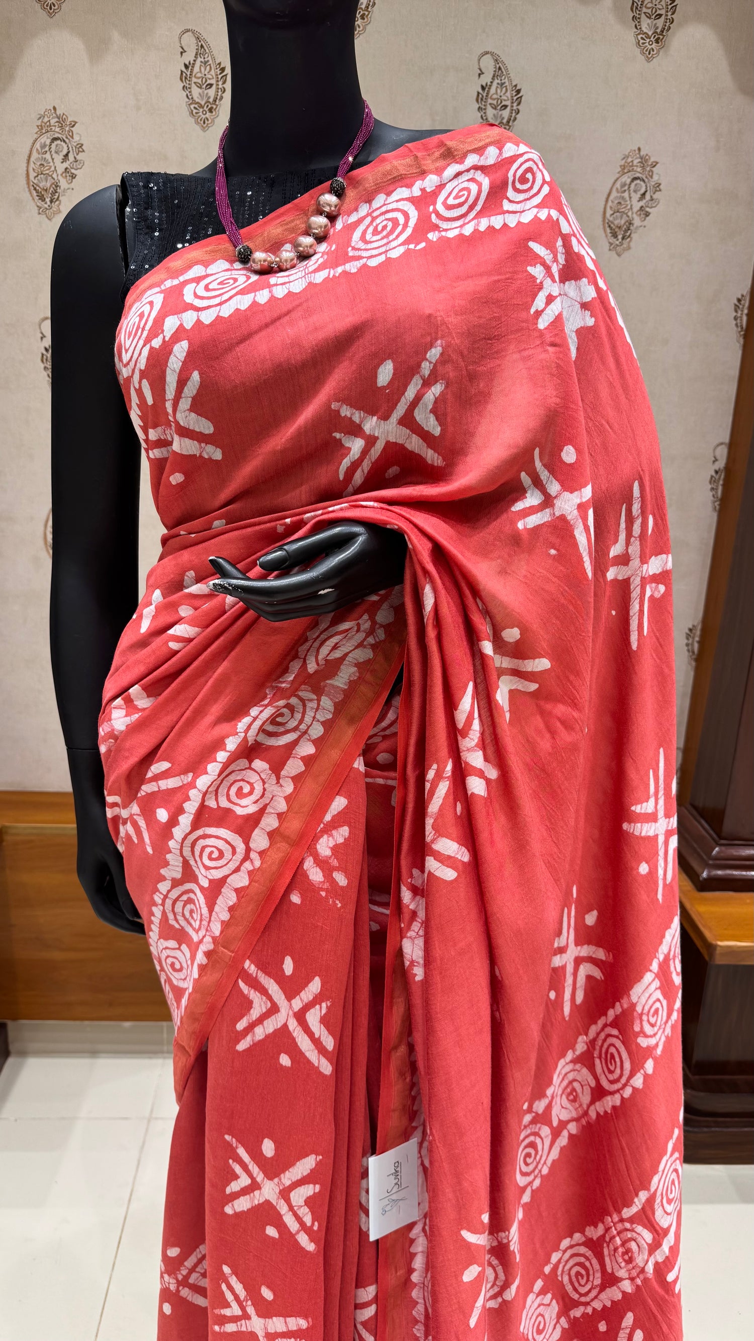 MAHESHWARI COTTON SAREE SUV4984-PEACH