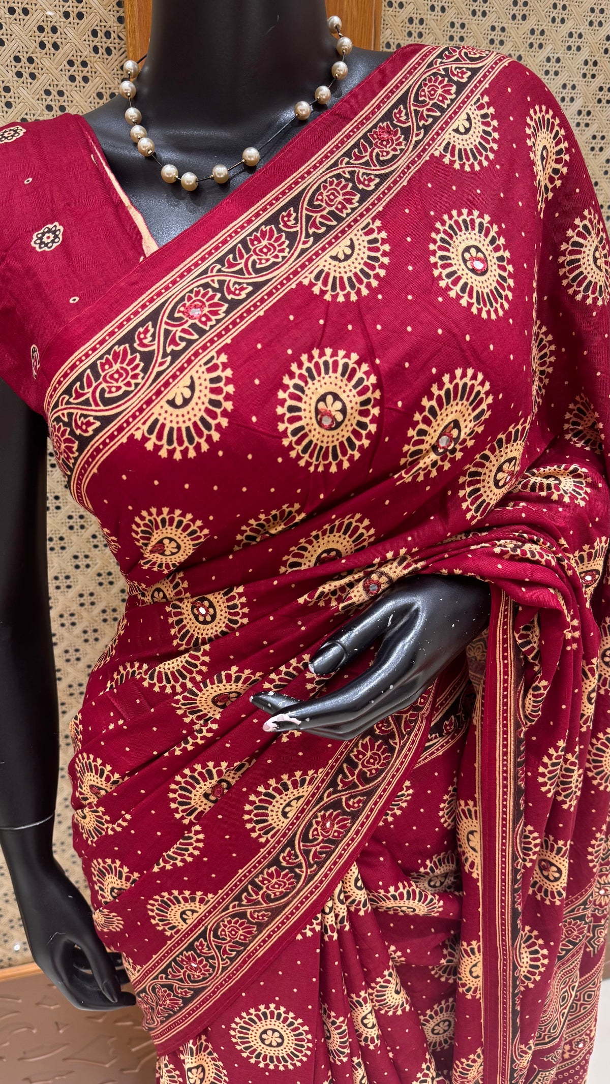 SILK COTTON SAREE SUV5919-MAROON
