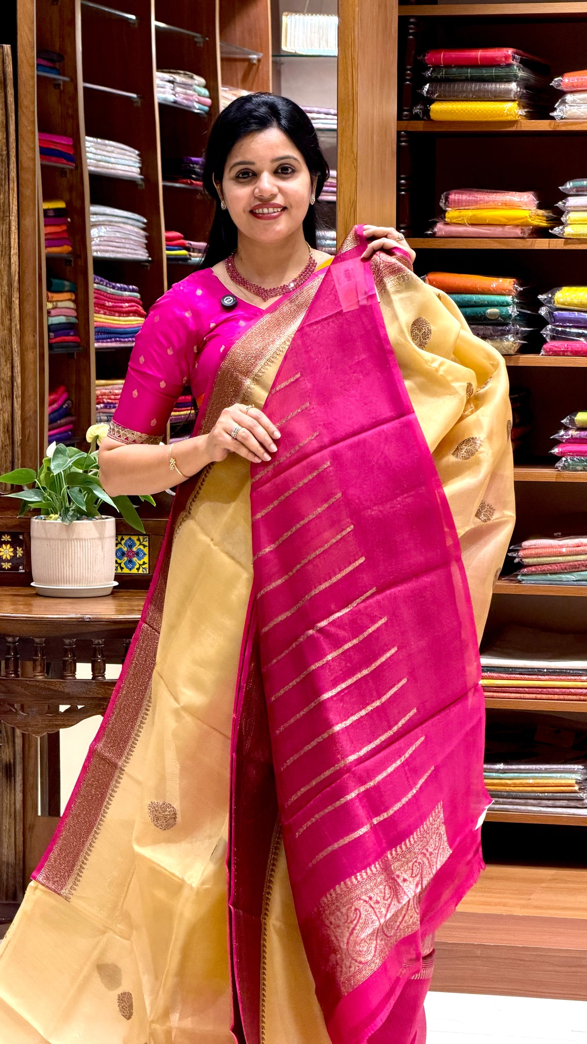 PURE KORA SILK SAREE PSBS199-CHIKKU
