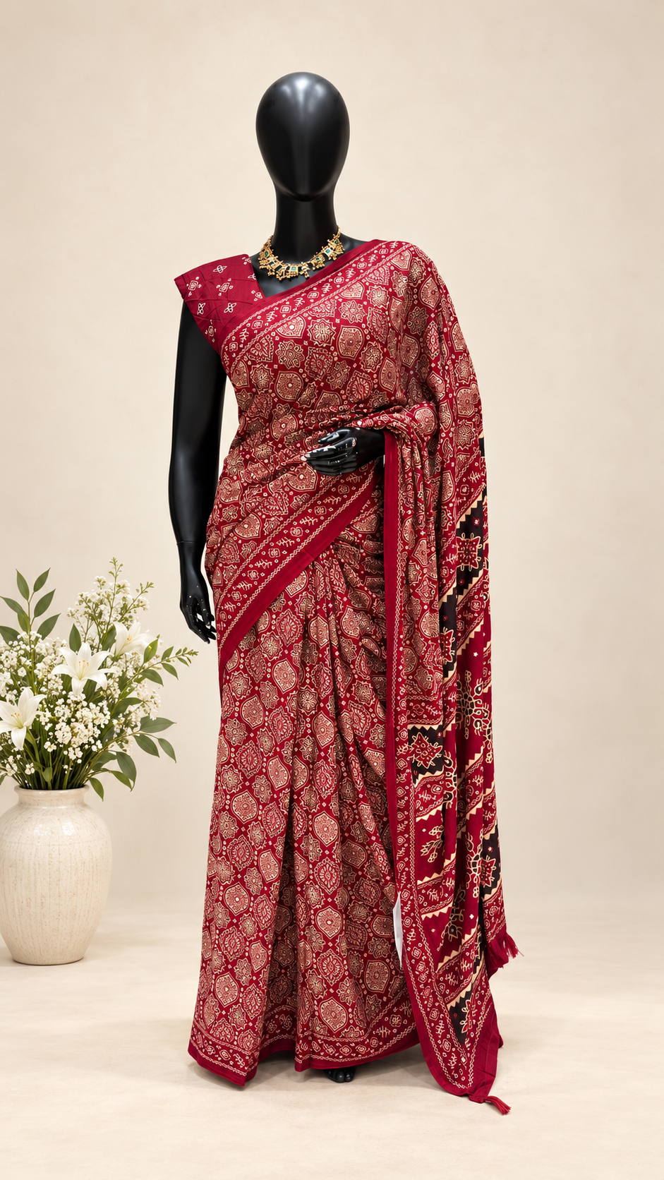 SILK COTTON SAREE SUV5920-MAROON