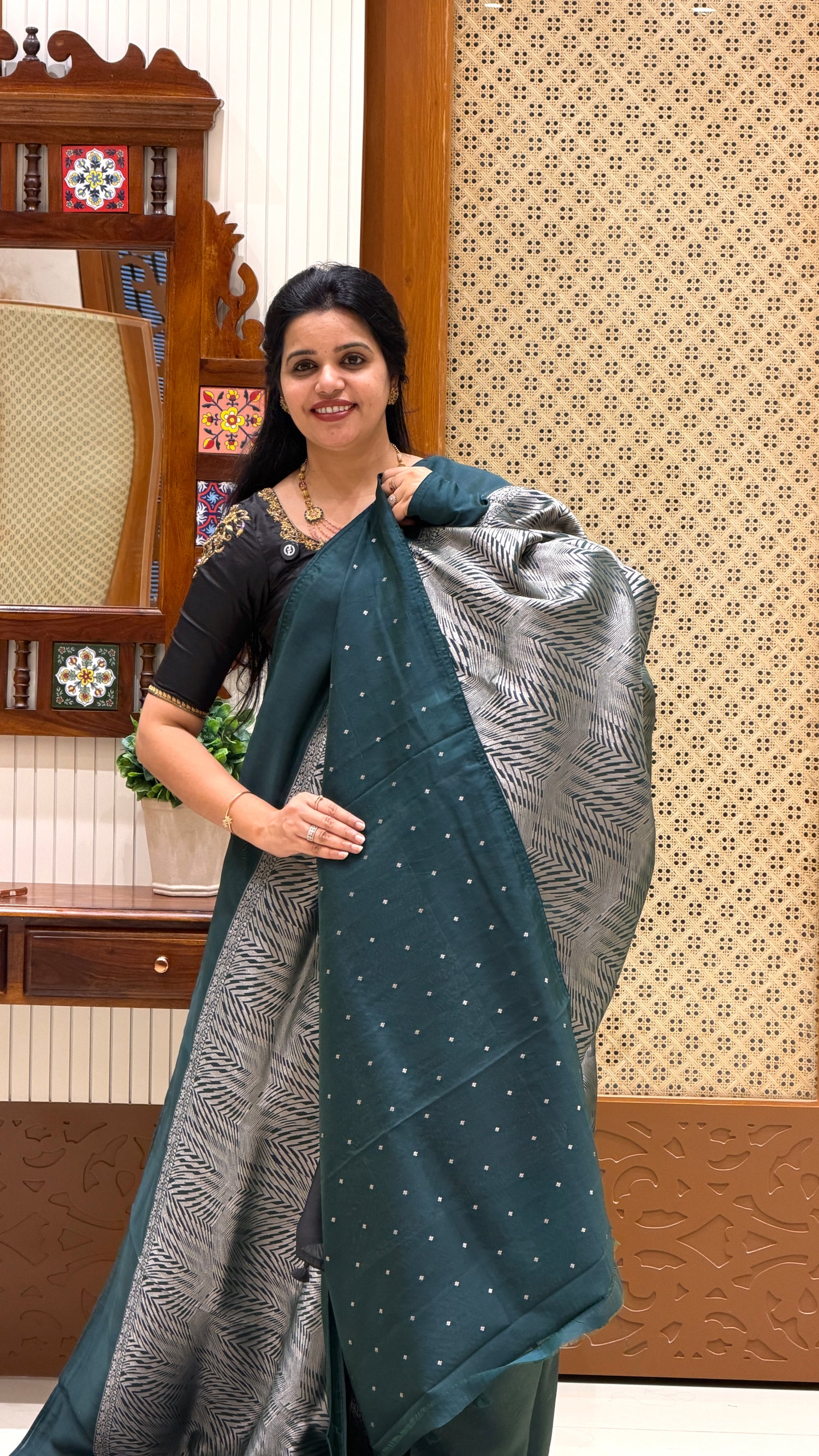 KOSA SILK SAREE SUV5384-BOTTLEGREEN