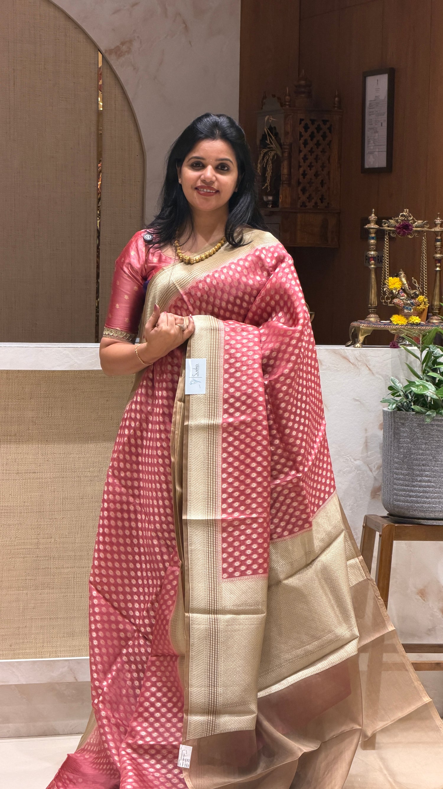 PSUV151 - ONION PINK PURE WOVEN ORGANZA