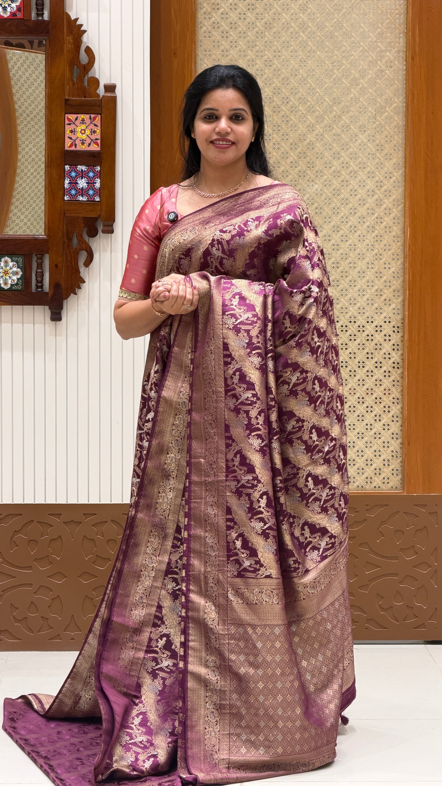 SUV4287-MAGENTA Satin Kathans