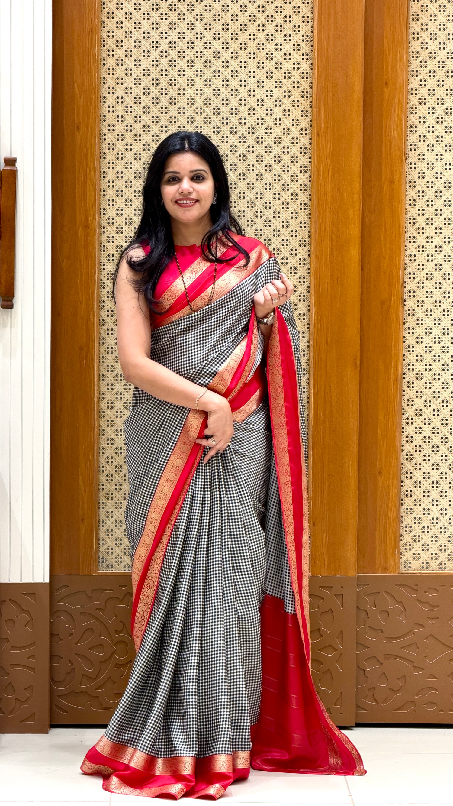 SUV5736-BLACK Mysore crepe