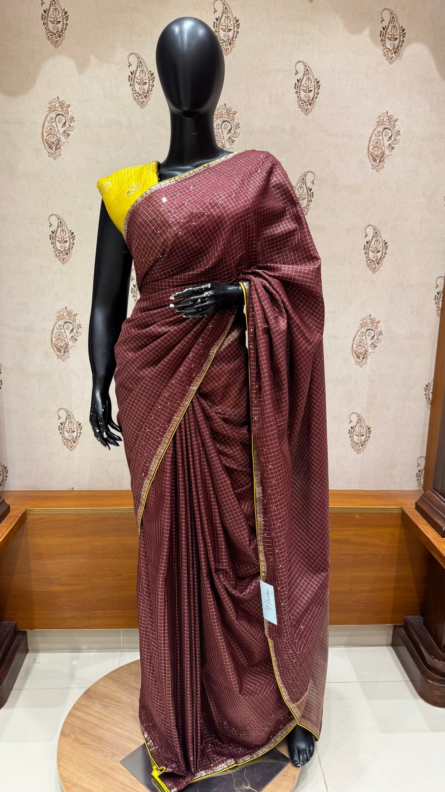 TUSSER SAREE SUV5424-BROWN