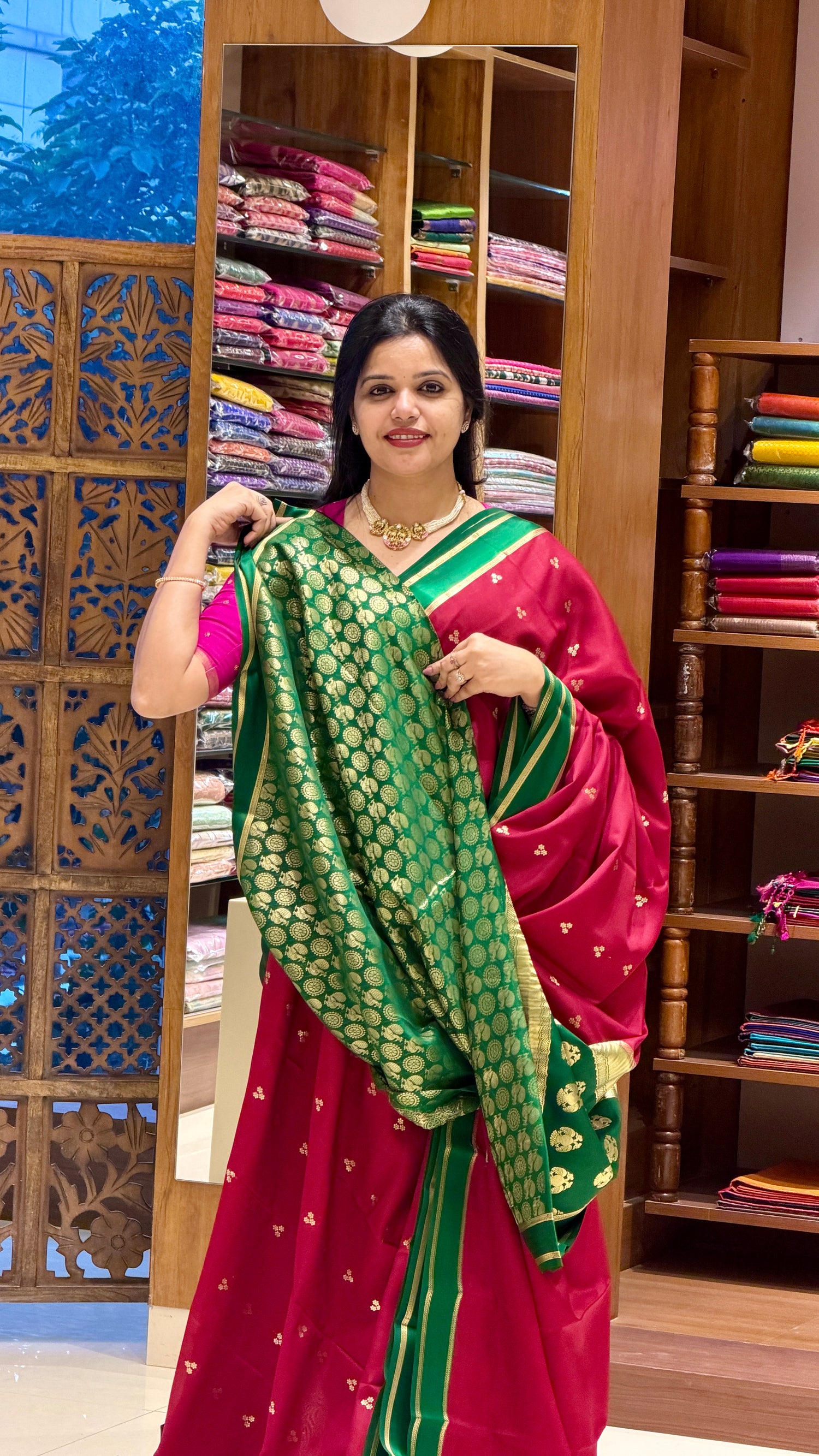 PURE MYSORE SILK SAREE PSH257-MAROON