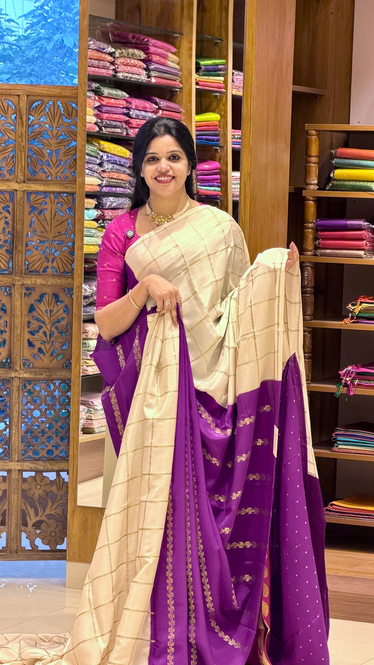 PURE MYSORE SILK CREPE PSH105-MAGENTA