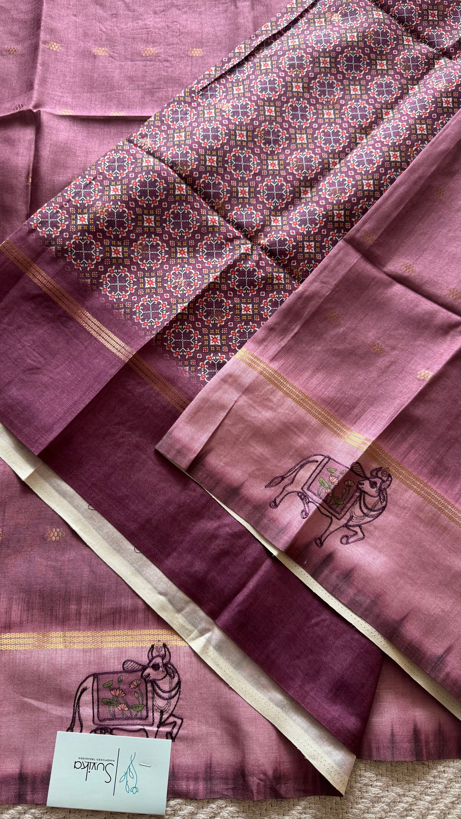 TUSSER SILK SAREE SUV5576-ONIONPINK