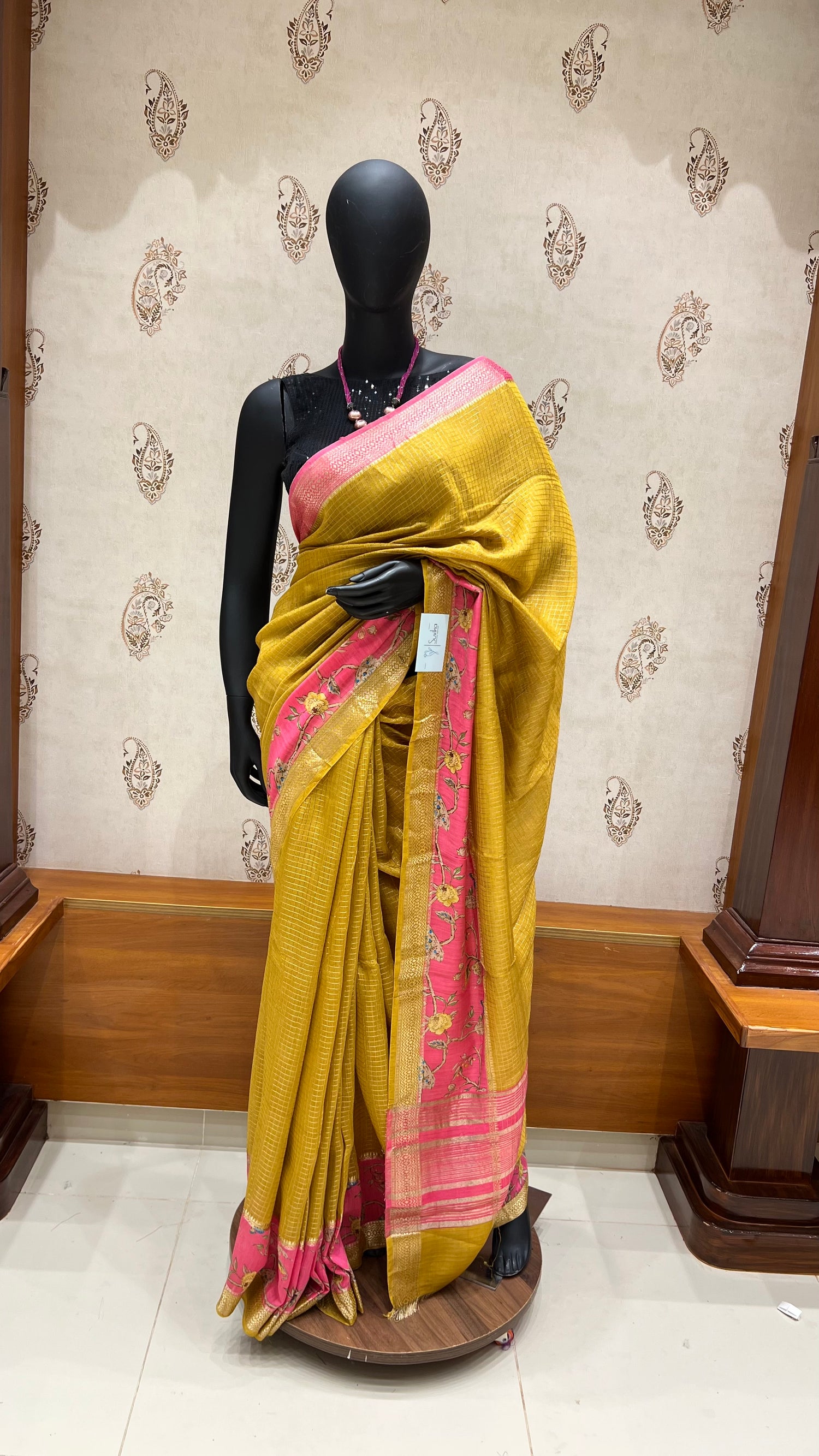 SUV2717-MUSTARD WITH PINK