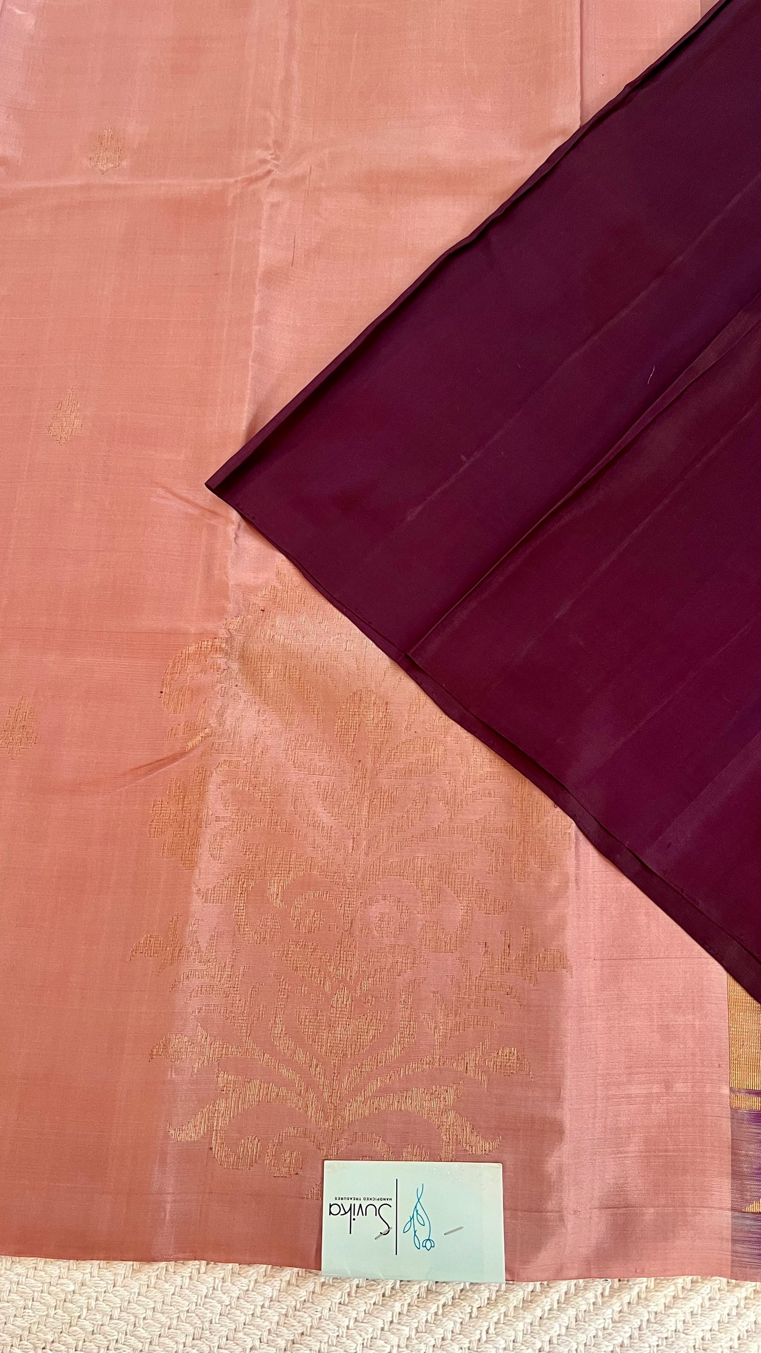SUP1485 - COPPER BROWN PURE SOFT SILK SAREE