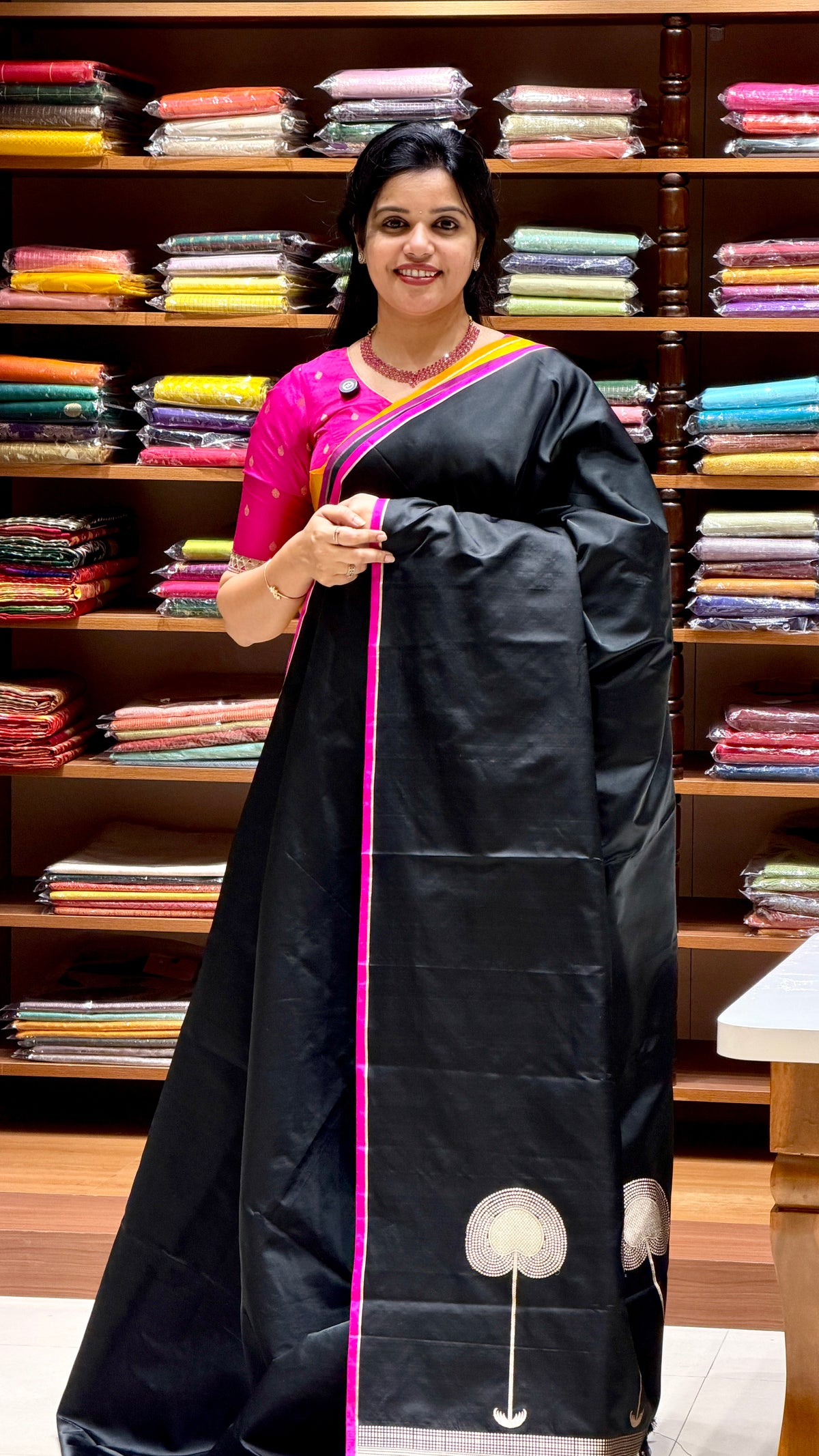 PURE MASHROO SATIN SILK PSJV352-BLACK