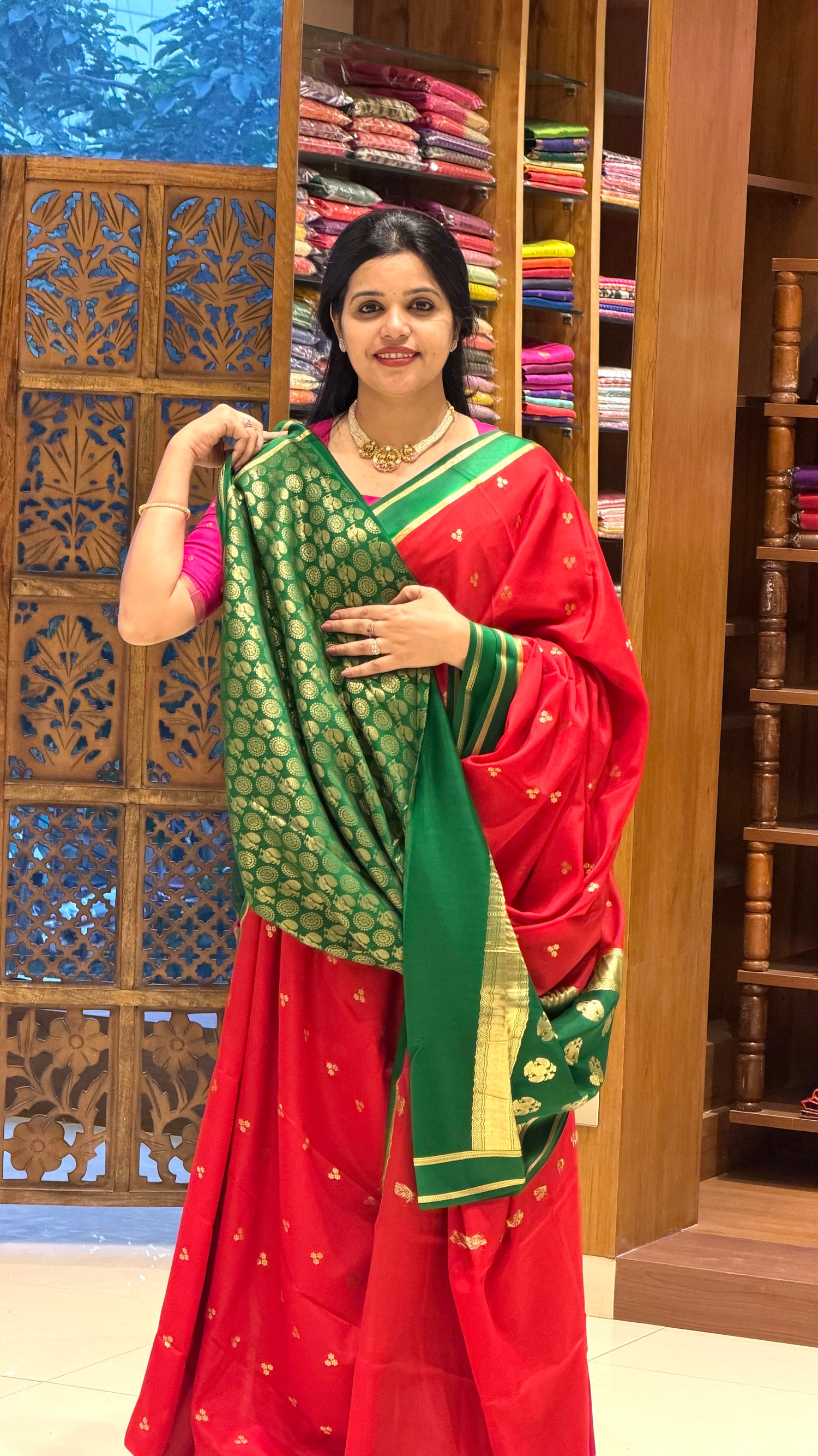 PURE MYSORE SILK SAREE PSH257-RED