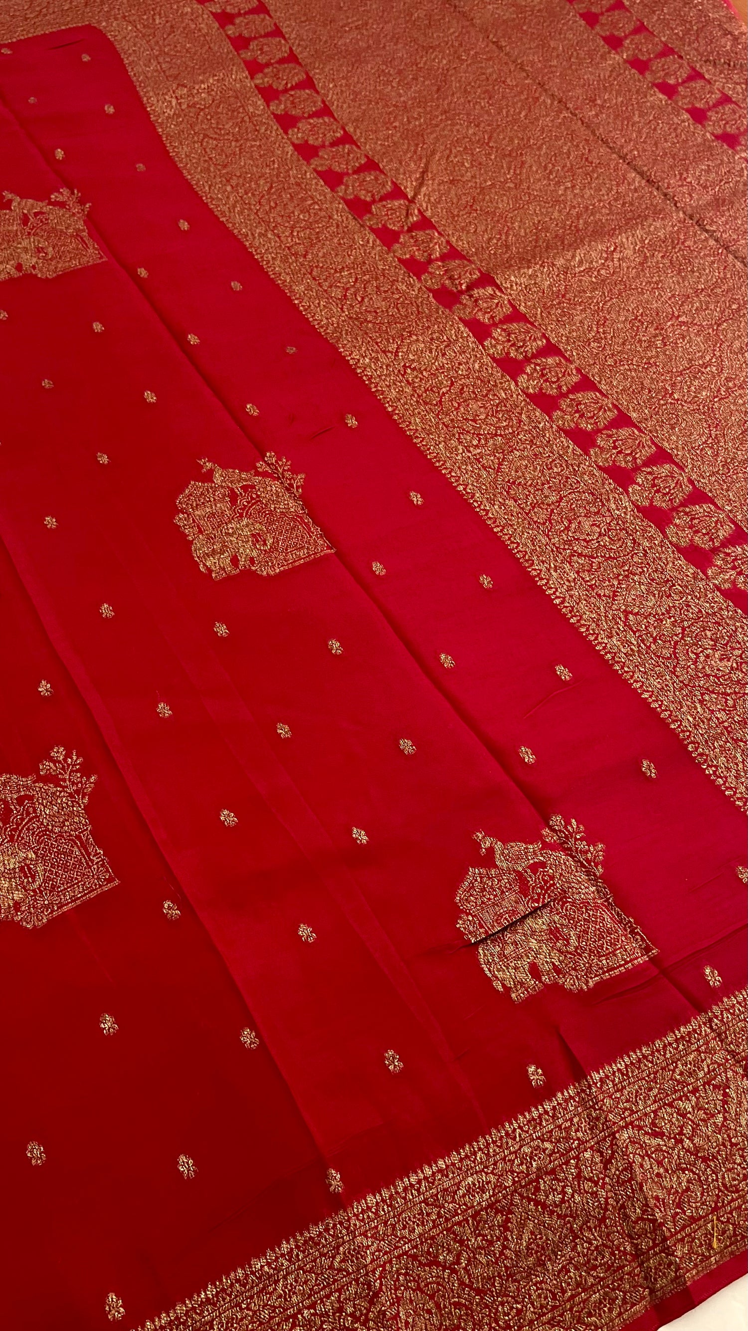 CRPE SILK SAREE SUV5651-RED