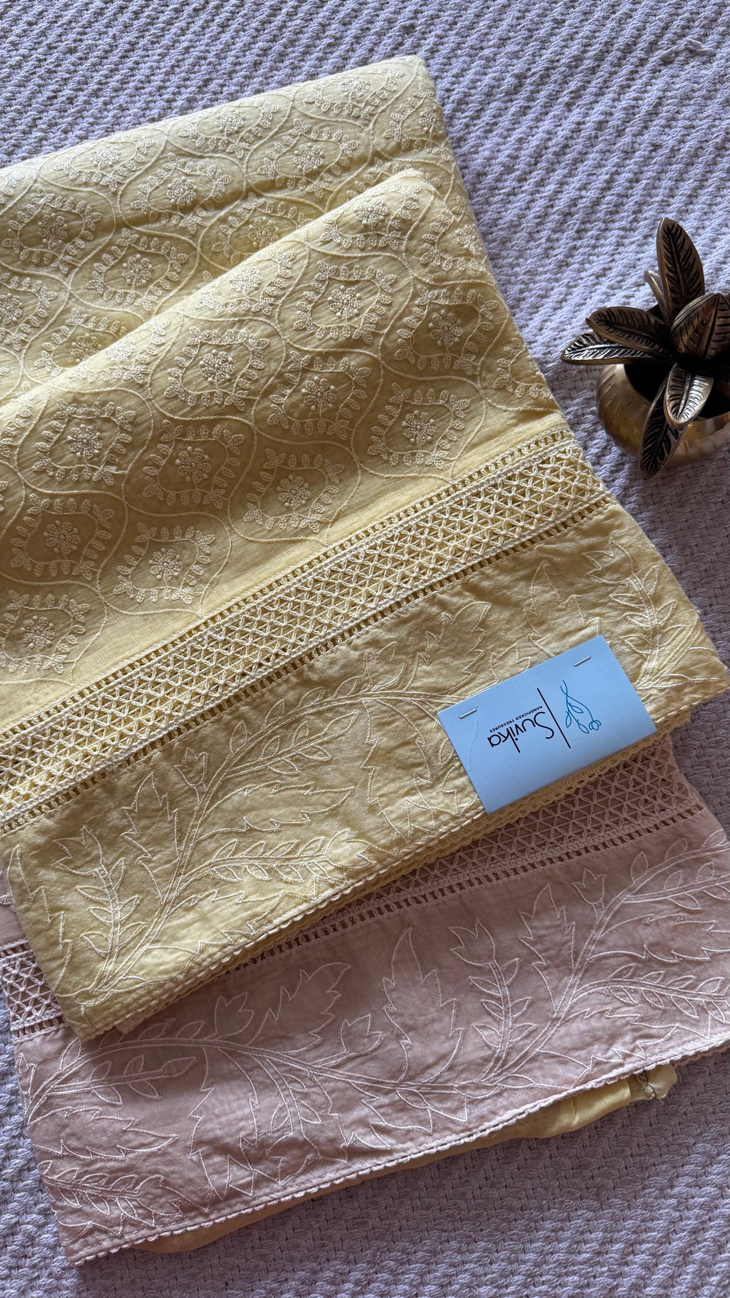 PURE MUL CHANDERI SAREE SUV5350-YELLOW