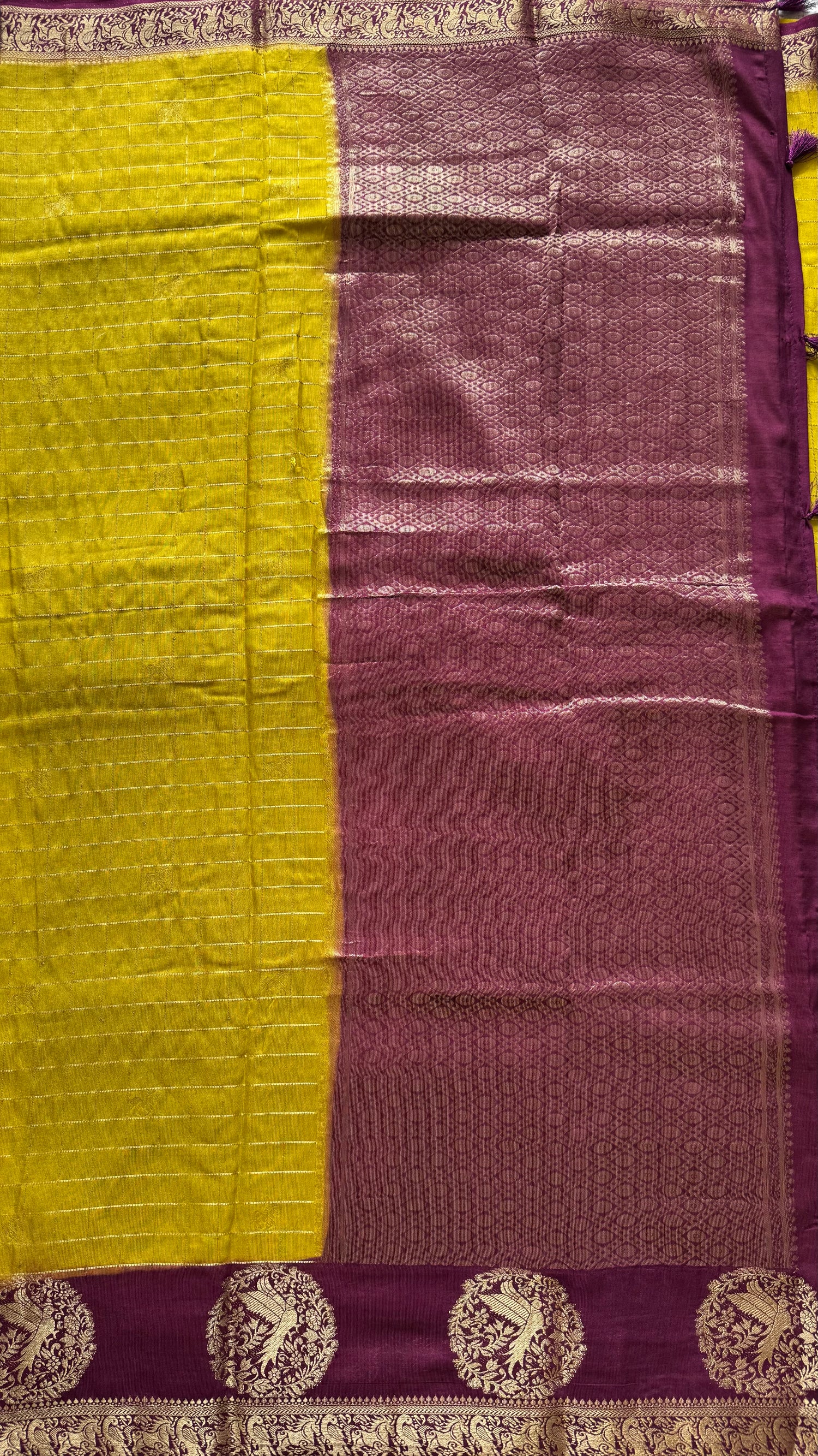 MUNGA COTTON SAREE SUV5478-YELLOW