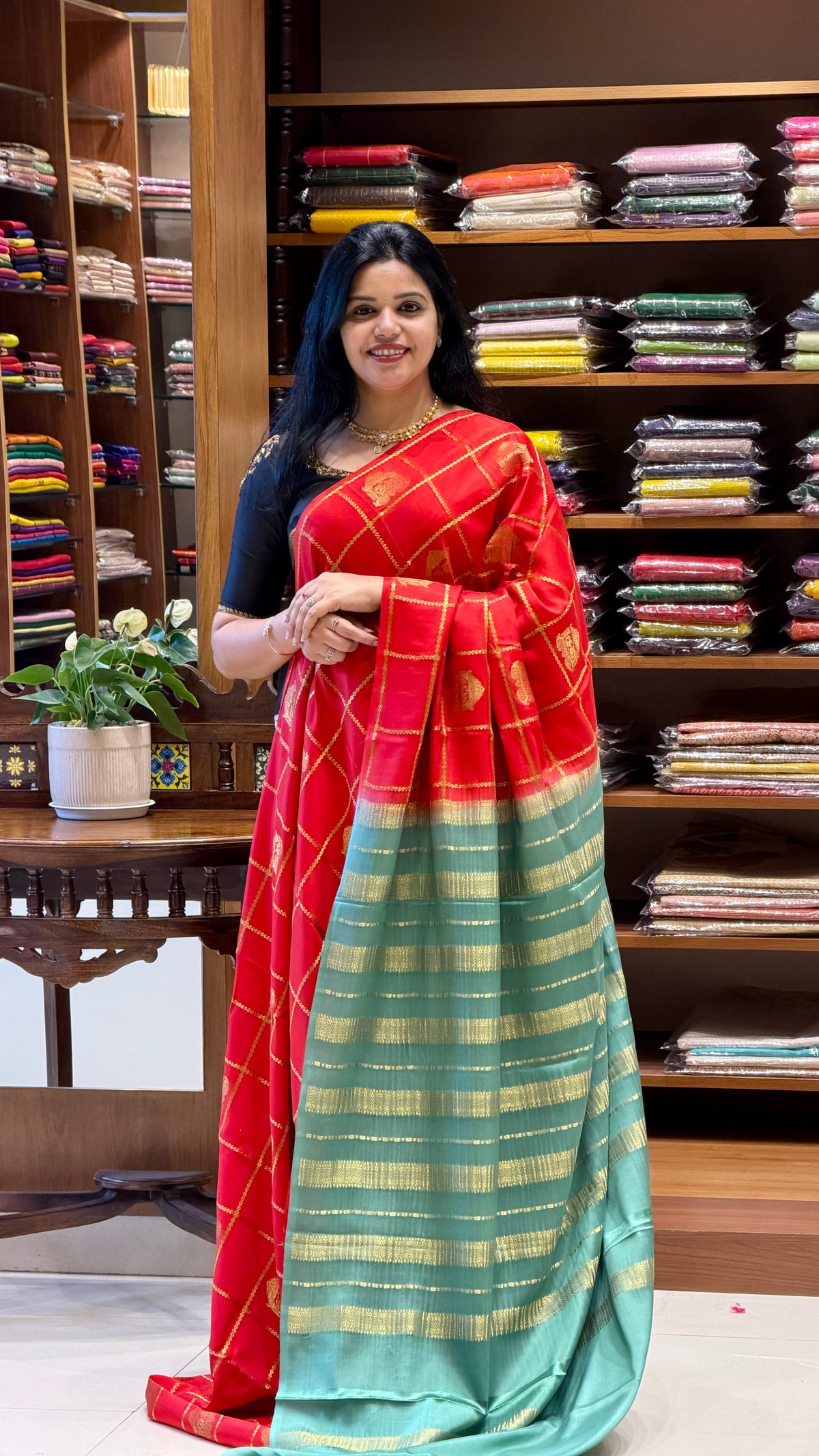 PURE MYSORE CREPE PSB48-RED