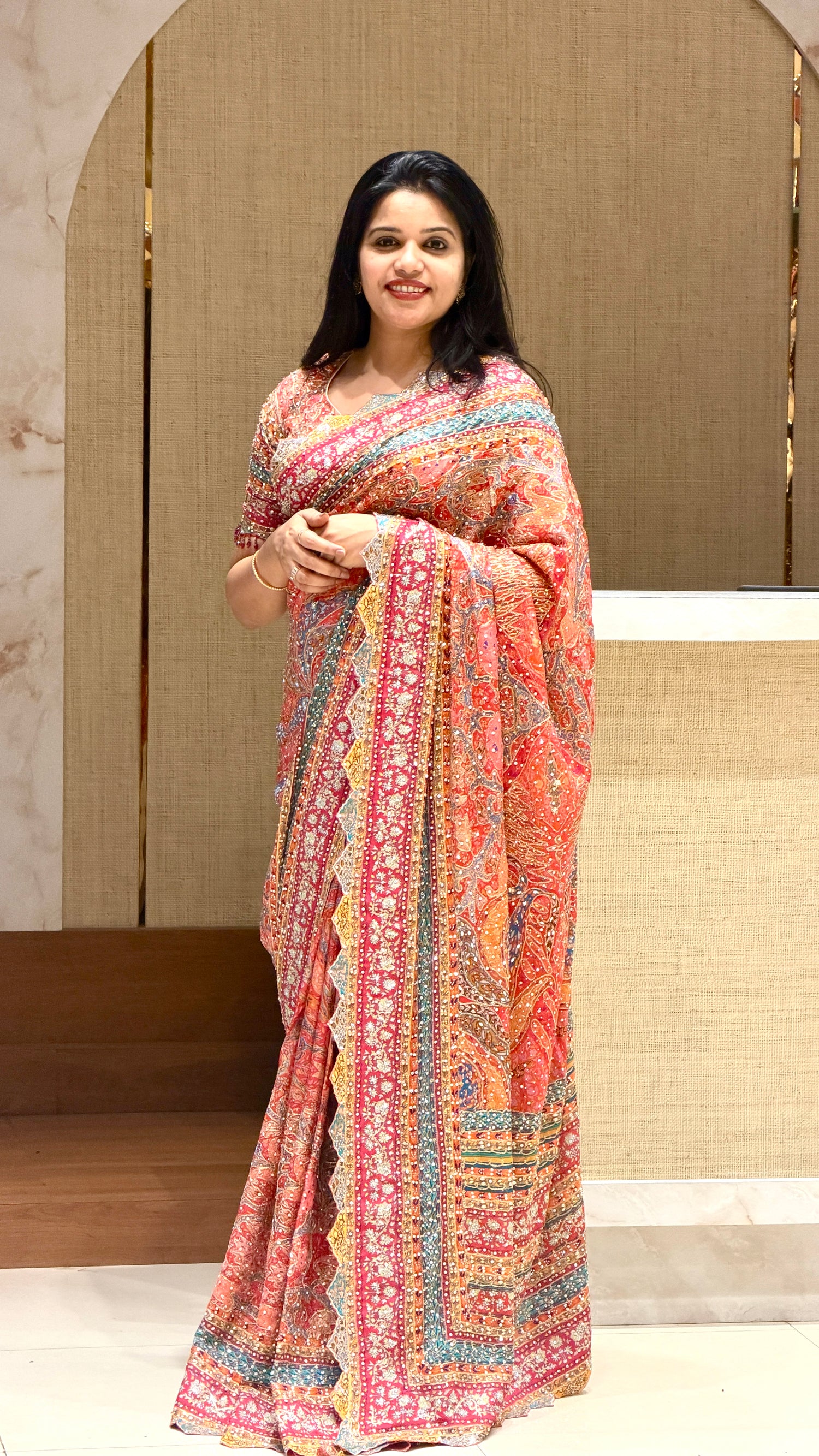 SUV4155-PINK(COCKTAIL SAREES)
