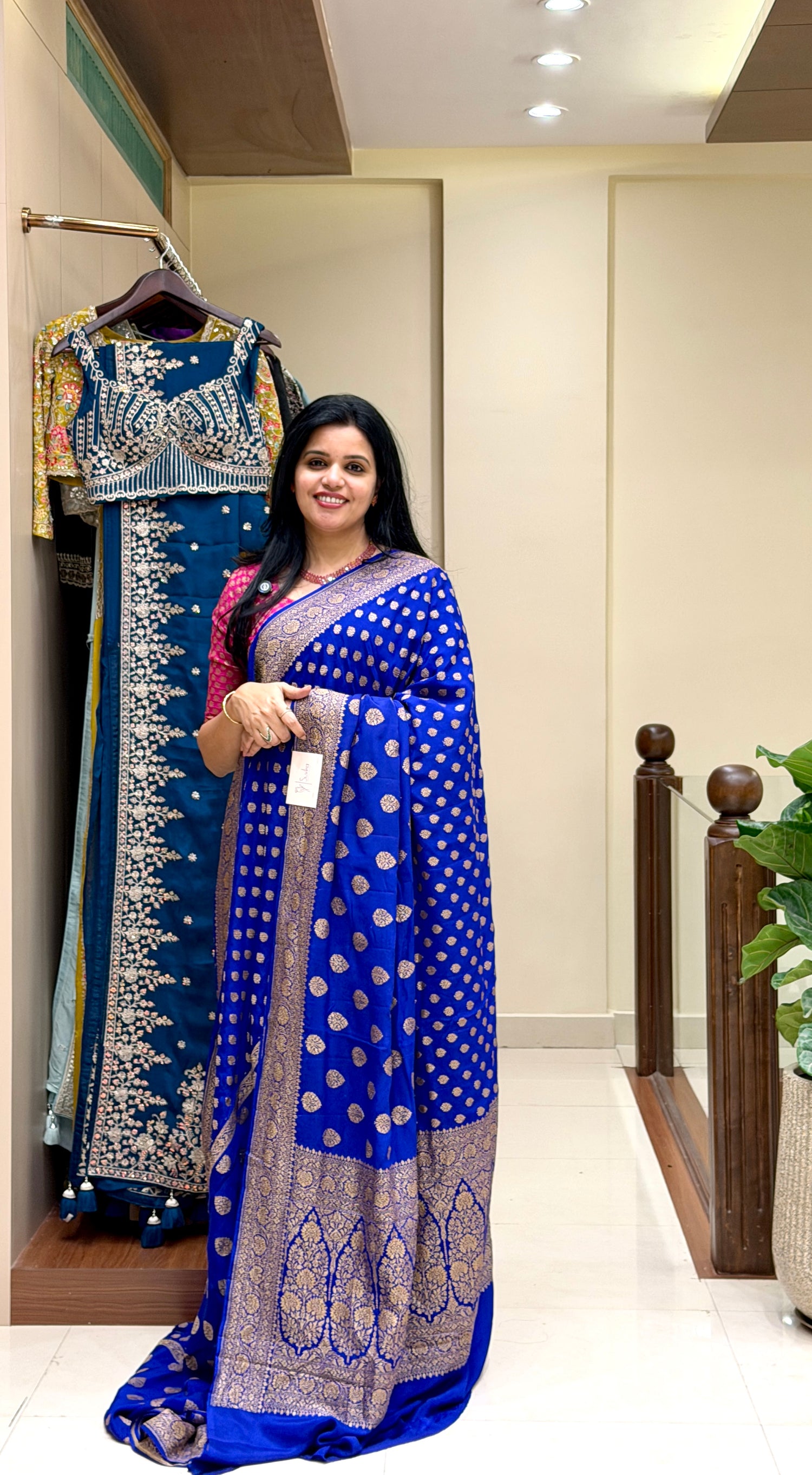 PURE BANARASI CREPE PSJV272-BLUE