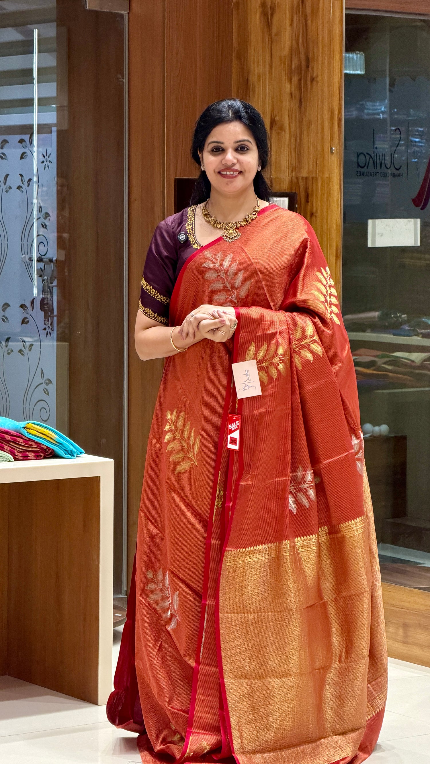 PURE MYSORE CREPE PSH101-RED