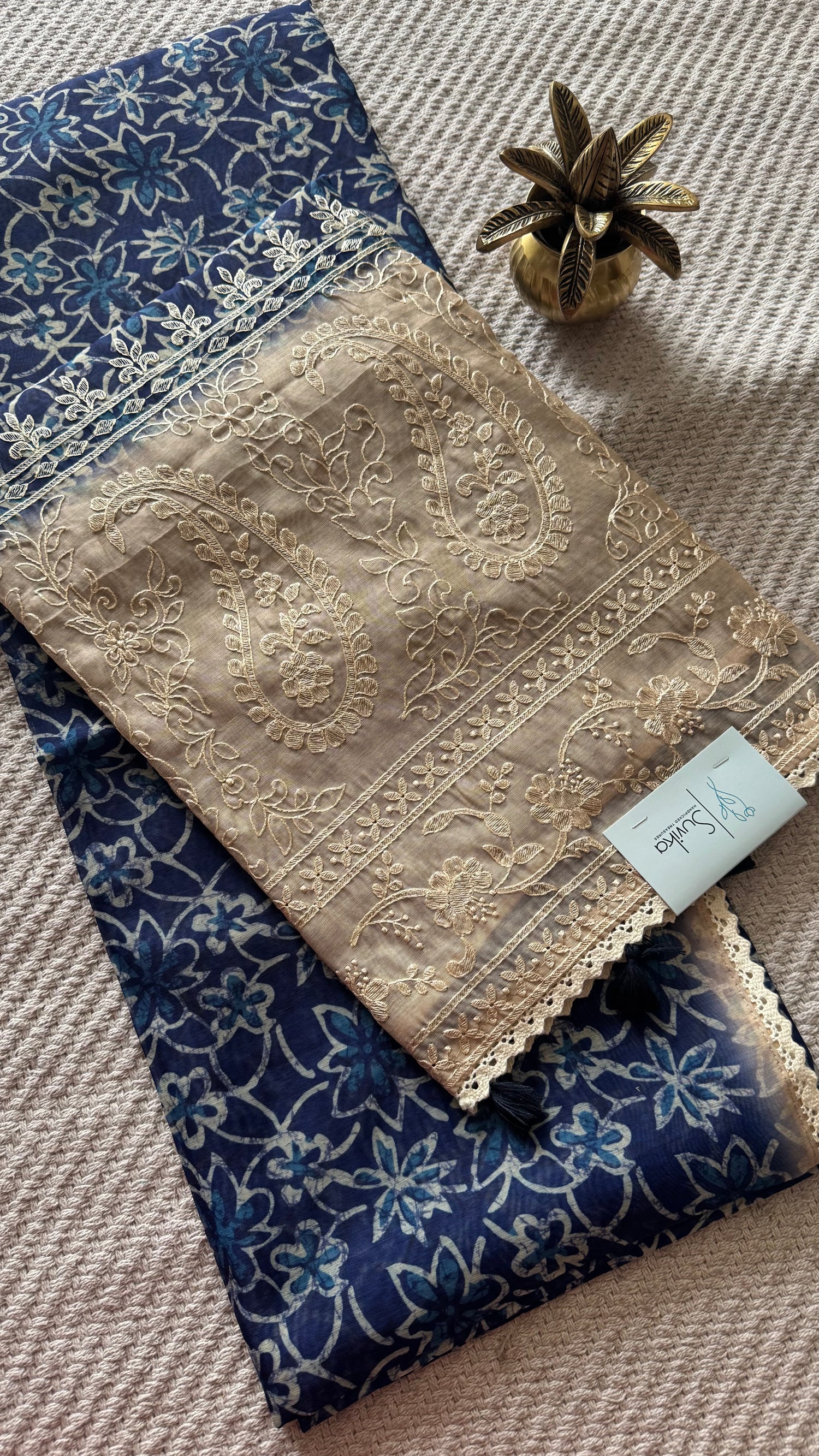 VISCOSE TUSSER SILK SUV4981-BLUE