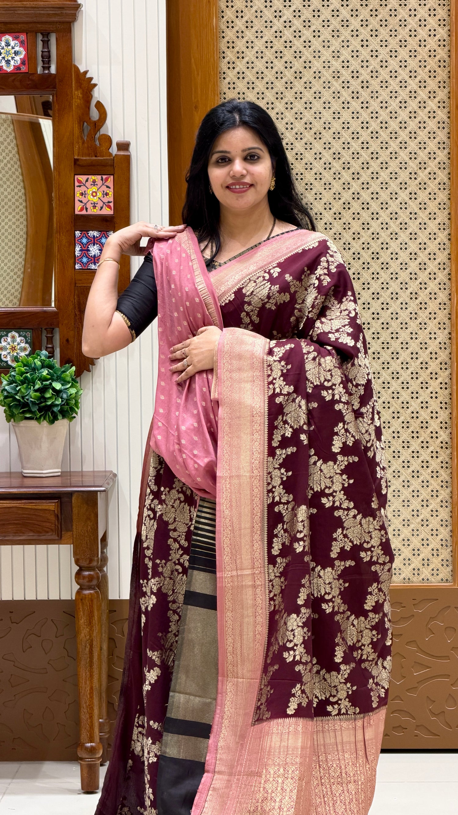 SUV5741-COFFEBROWN WITH ONIONPINK