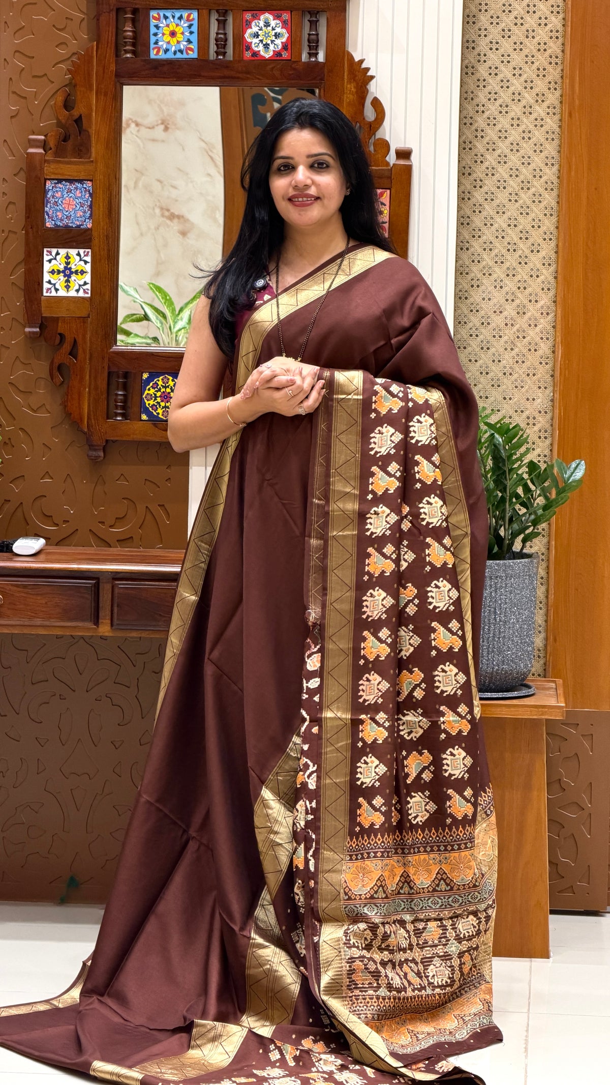 PRINTED CREPE SUV5779-COFFEEBROWN