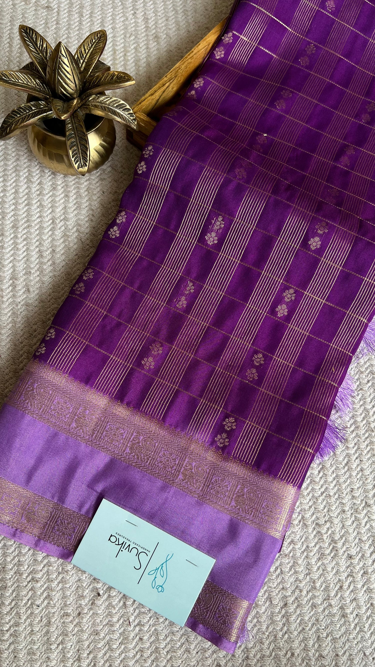 CREPE SILK SAREE SUV5476-PURPLE WITH LAVENDER