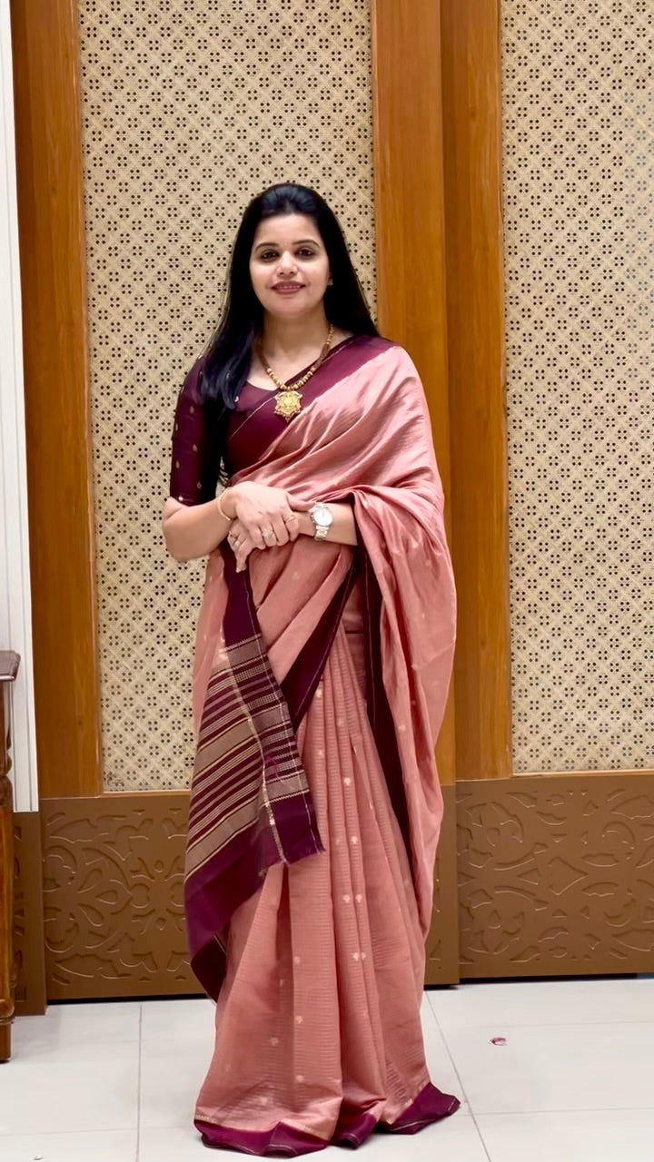 TUSSER SILK SAREE  SUV5859-ONIONPINK