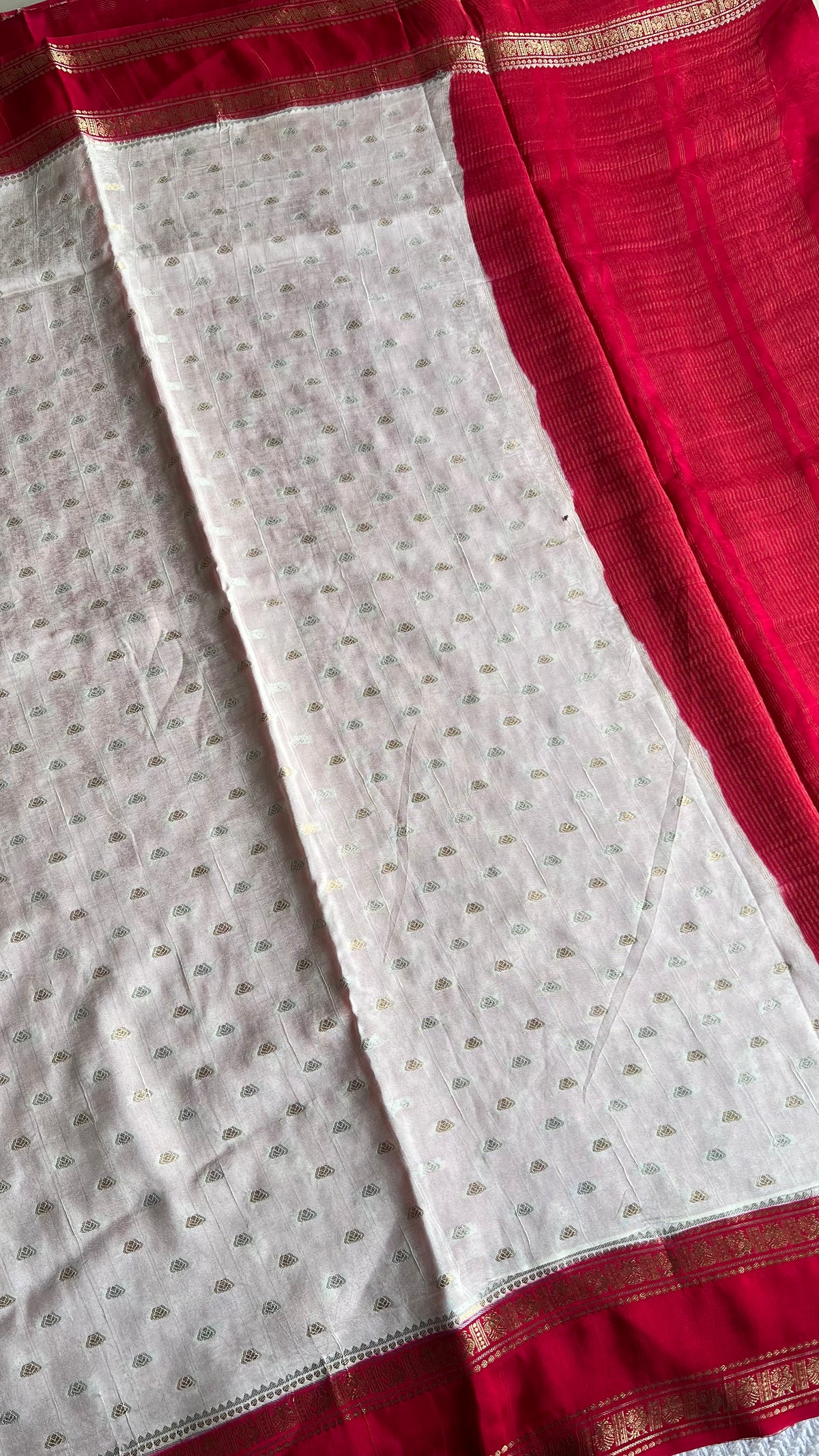 CRAPE SILK SUV5703-OFFWHITE WITH PINK