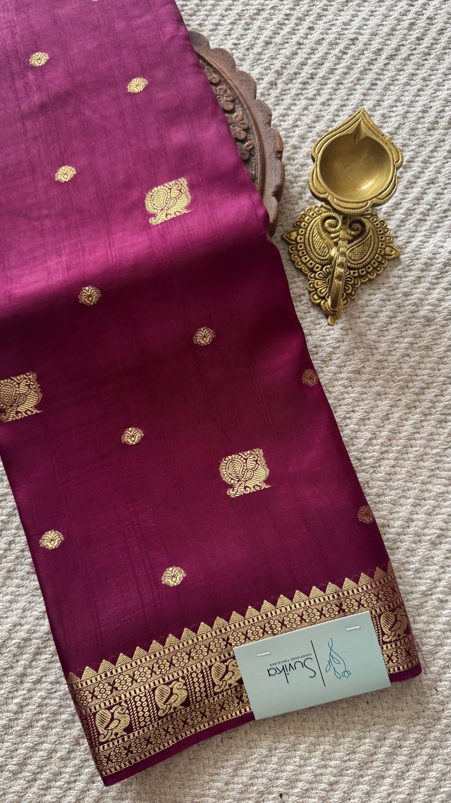 SEMI MYSORE CREPE SILK SAREE SUV5469-MAGENTA