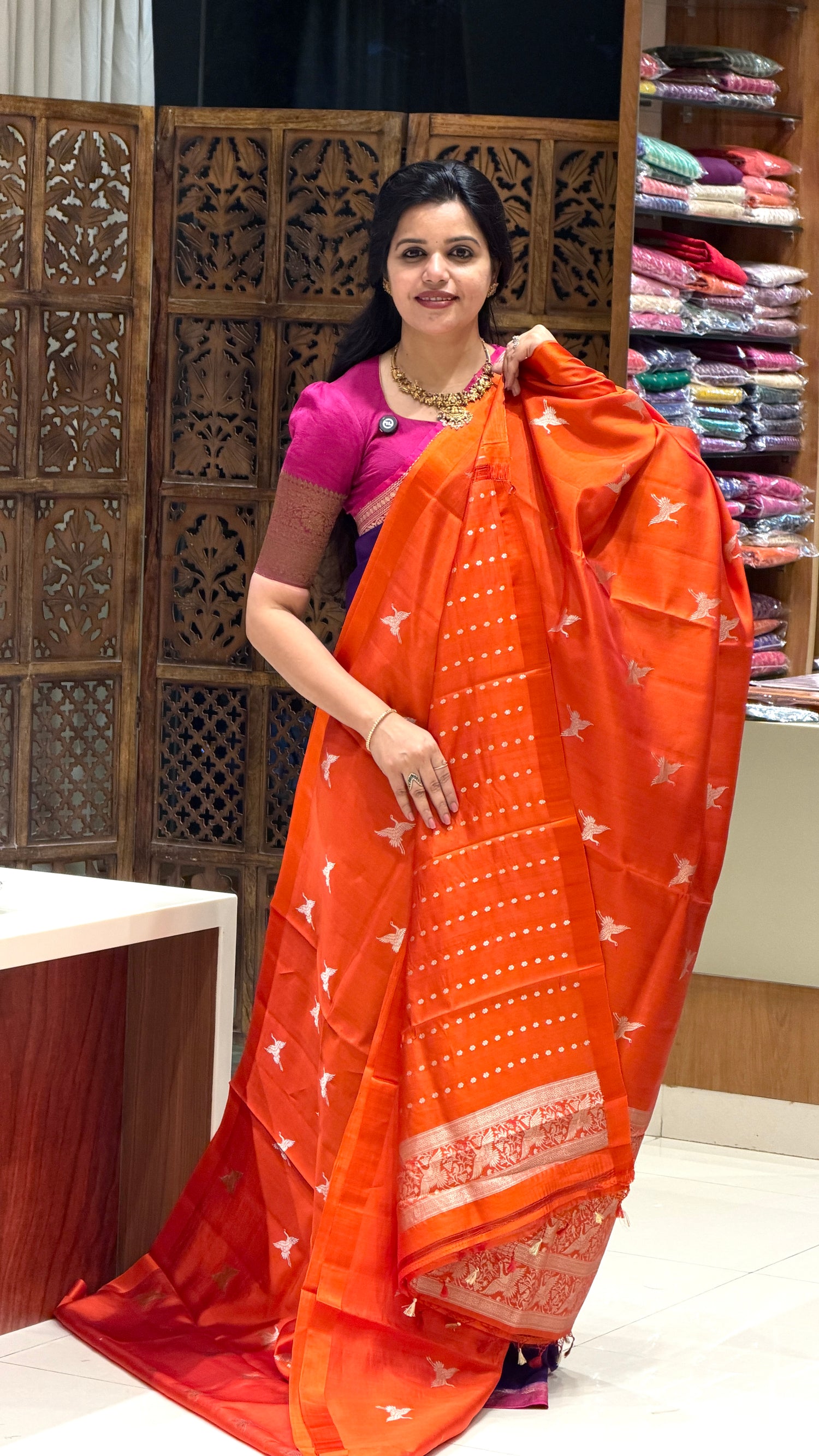 PURE BANARASI SOFT SILK PSGM427-ORANGE