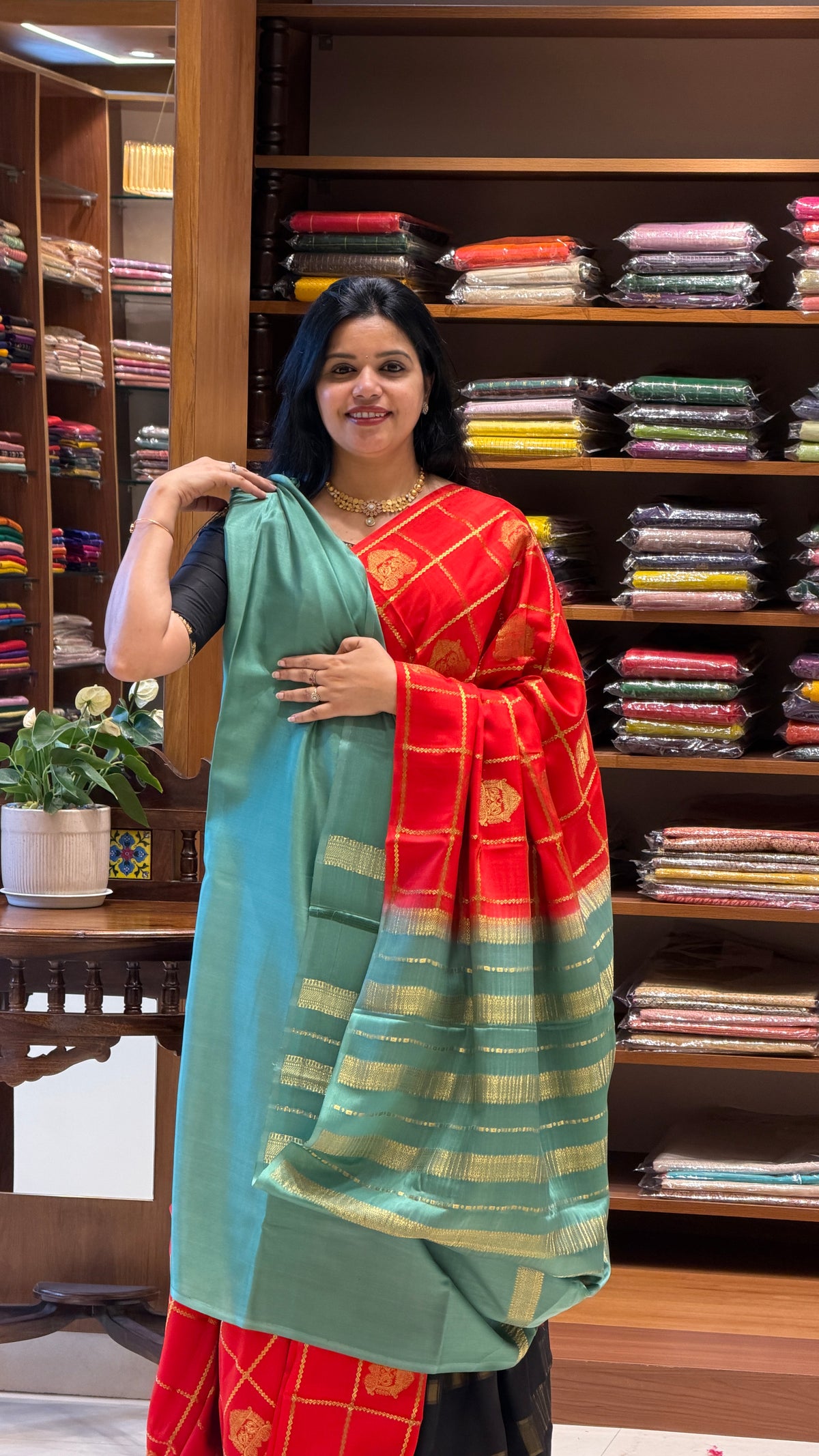 PURE MYSORE CREPE PSB48-RED