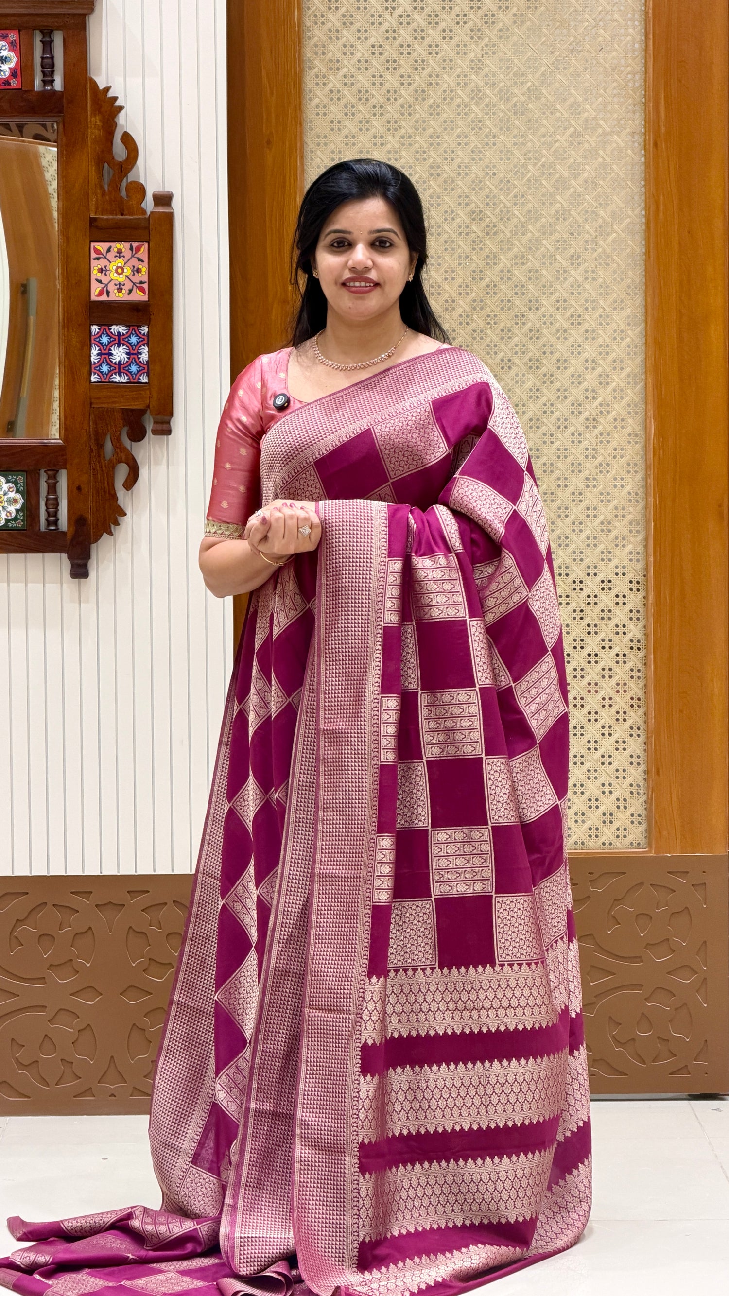 SUV4393-WINE Banarasi georgette