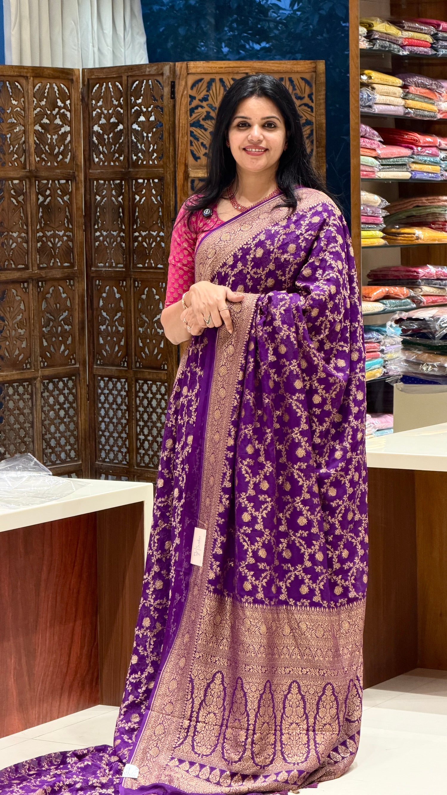 PURE BANARASI GEORGETTE PSGM439-PURPLE