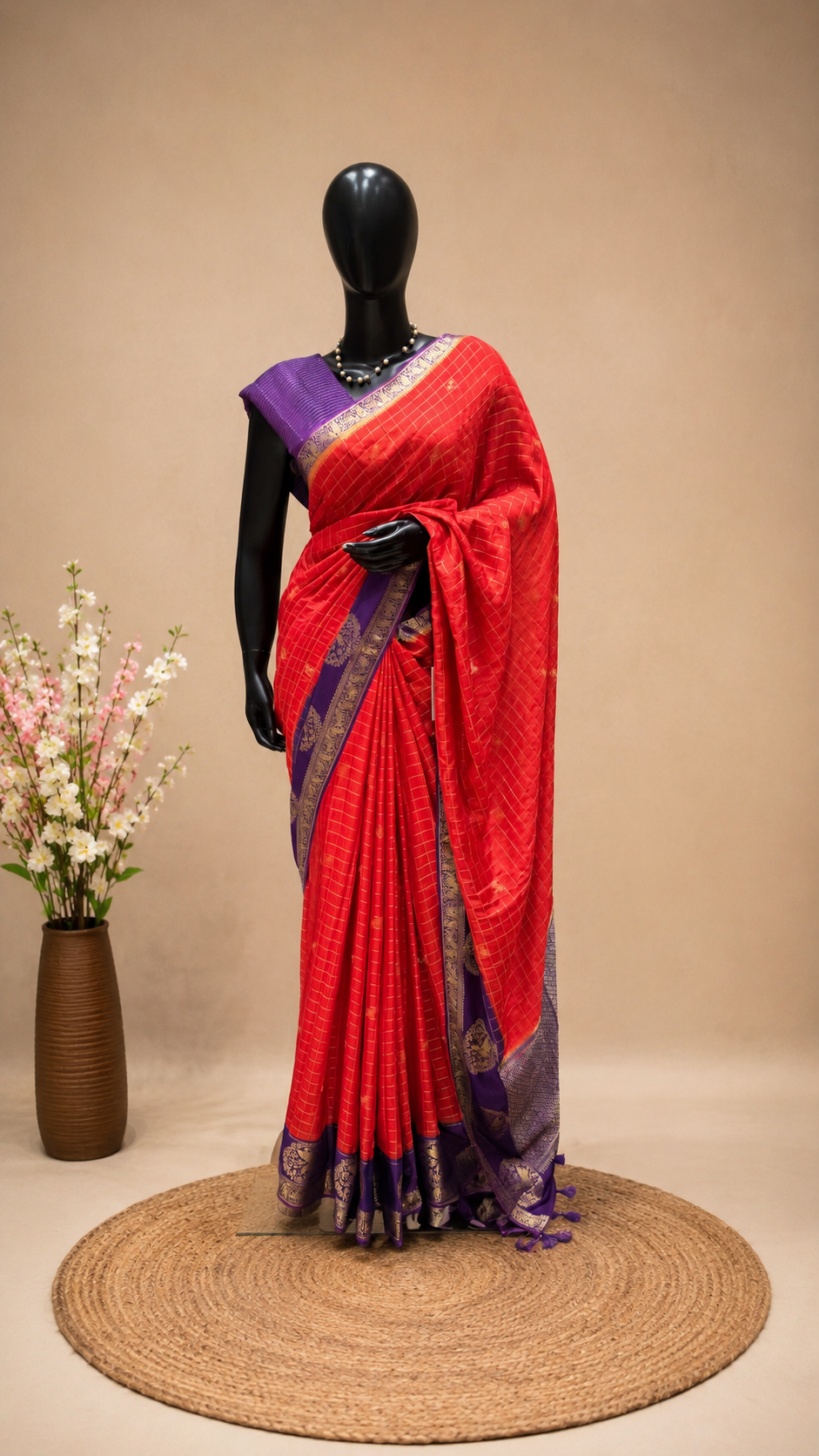 MUNGA COTTON SAREE SUV5478-RED