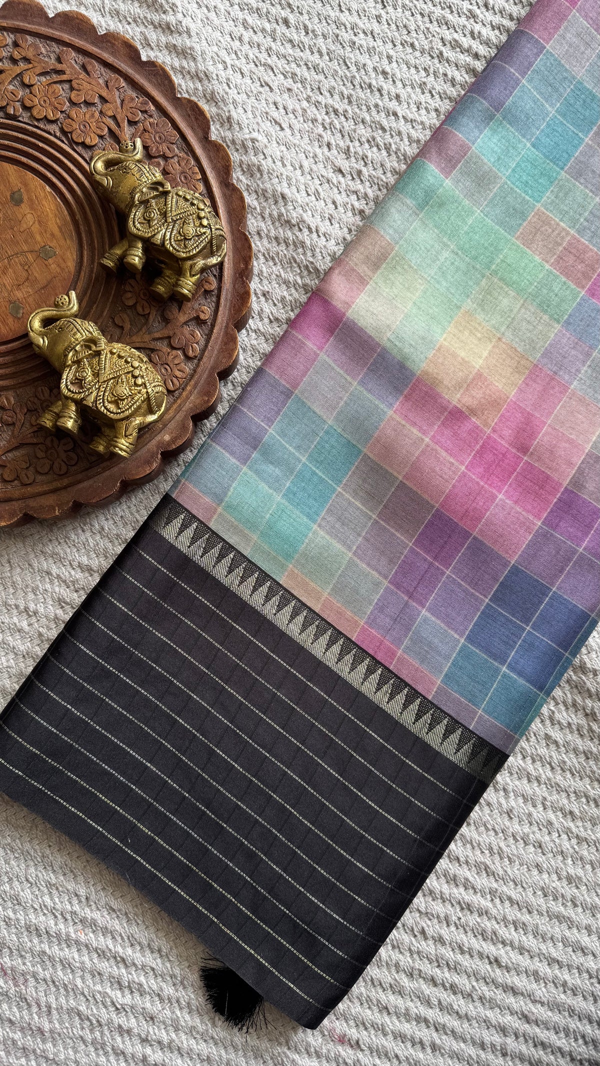 CHECKS101 TUSSER SILK SUV5850-MULTI-3