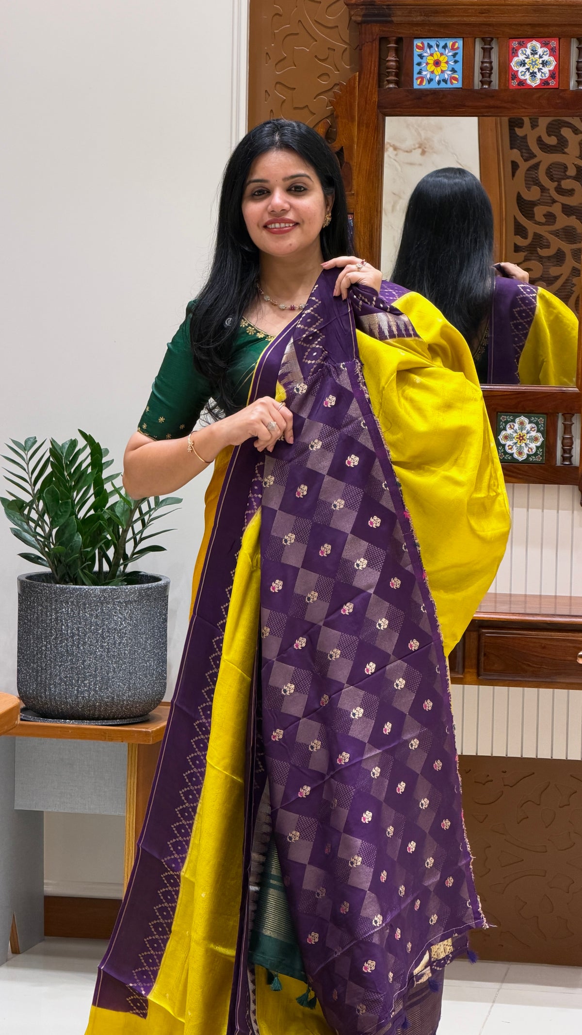 TUSSER CREPE SILK SAREE SUV6089-MINTGREEN