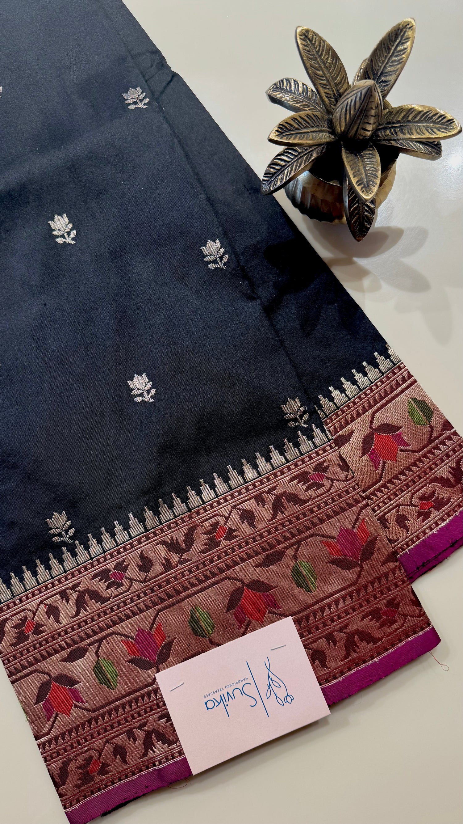 PURE BANARASI SILK PSJV373-BLACK