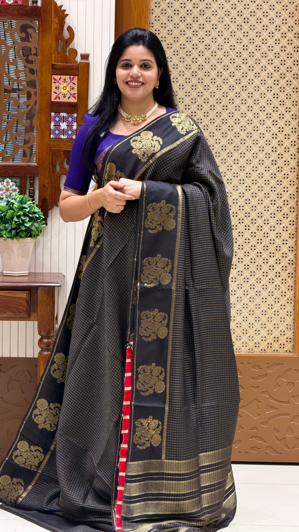 CREPE SILK SAREE SUV5854-BLACK