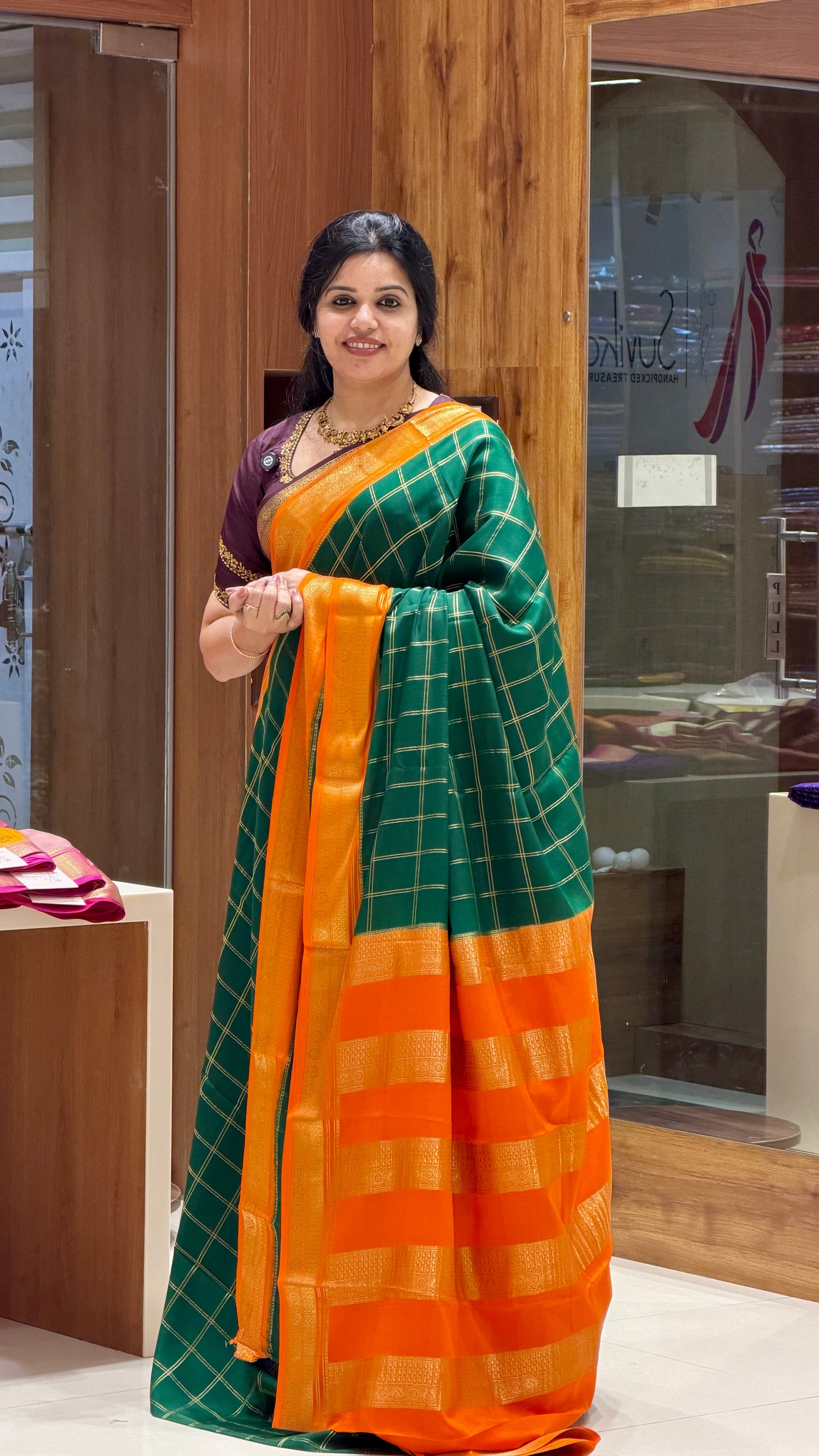 PURE MYSORE CREPE PSM520-BOTTLEGREEN