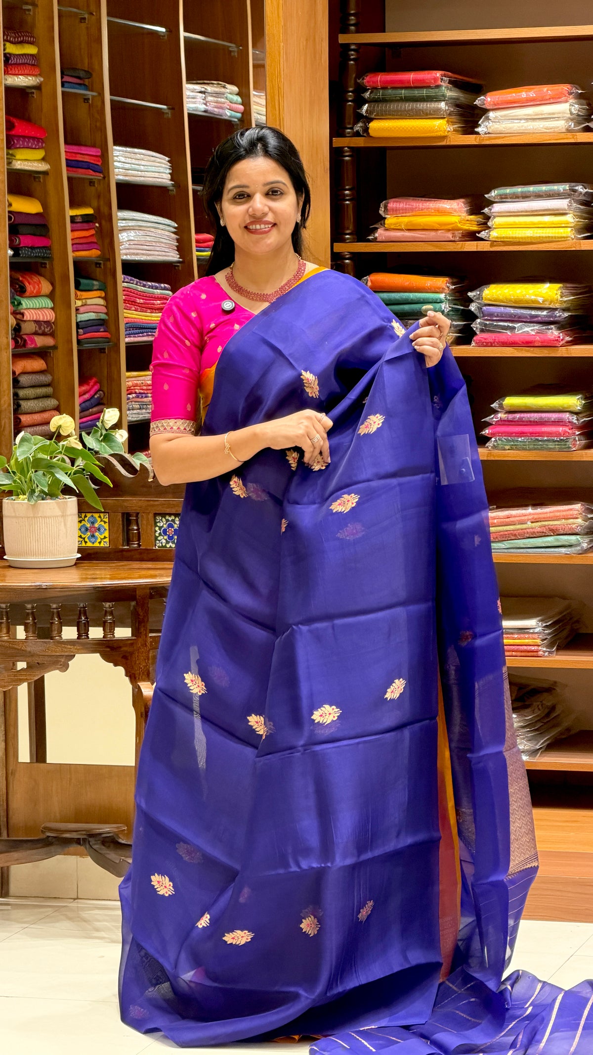 PURE KORA SILK SAREE PSBS207-BLUE