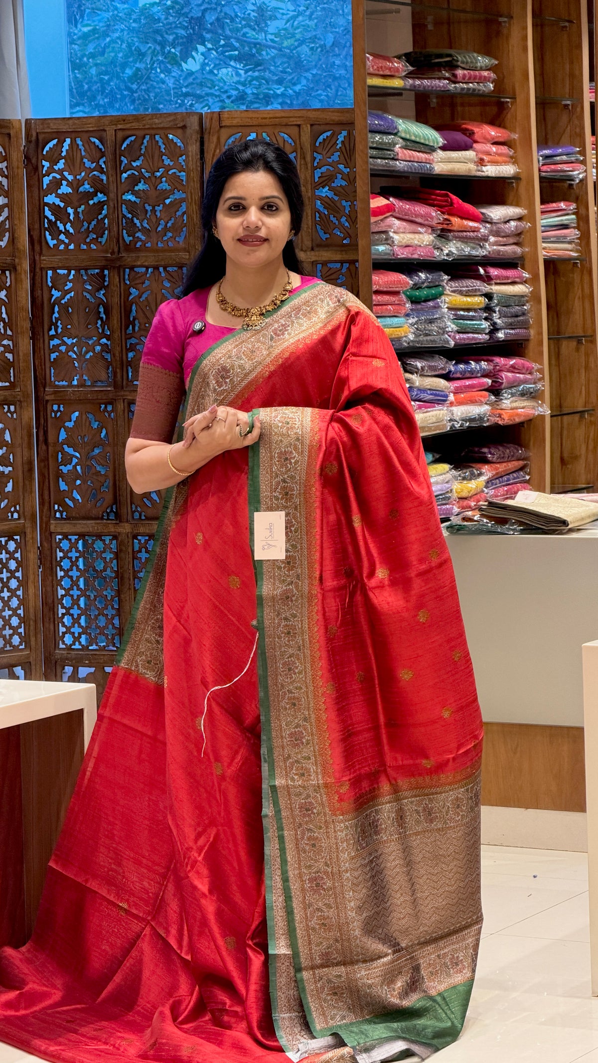 PURE BANARASI DUPION SILK PSBS315-RED