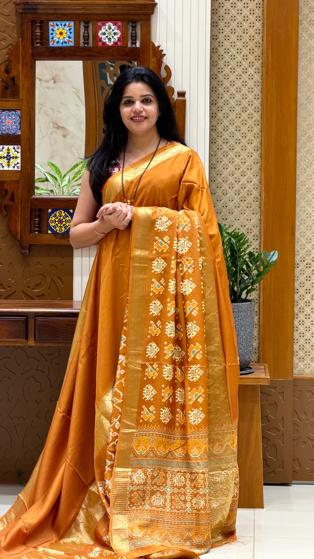 PRINTED CREPE SUV5779-MUSTARD