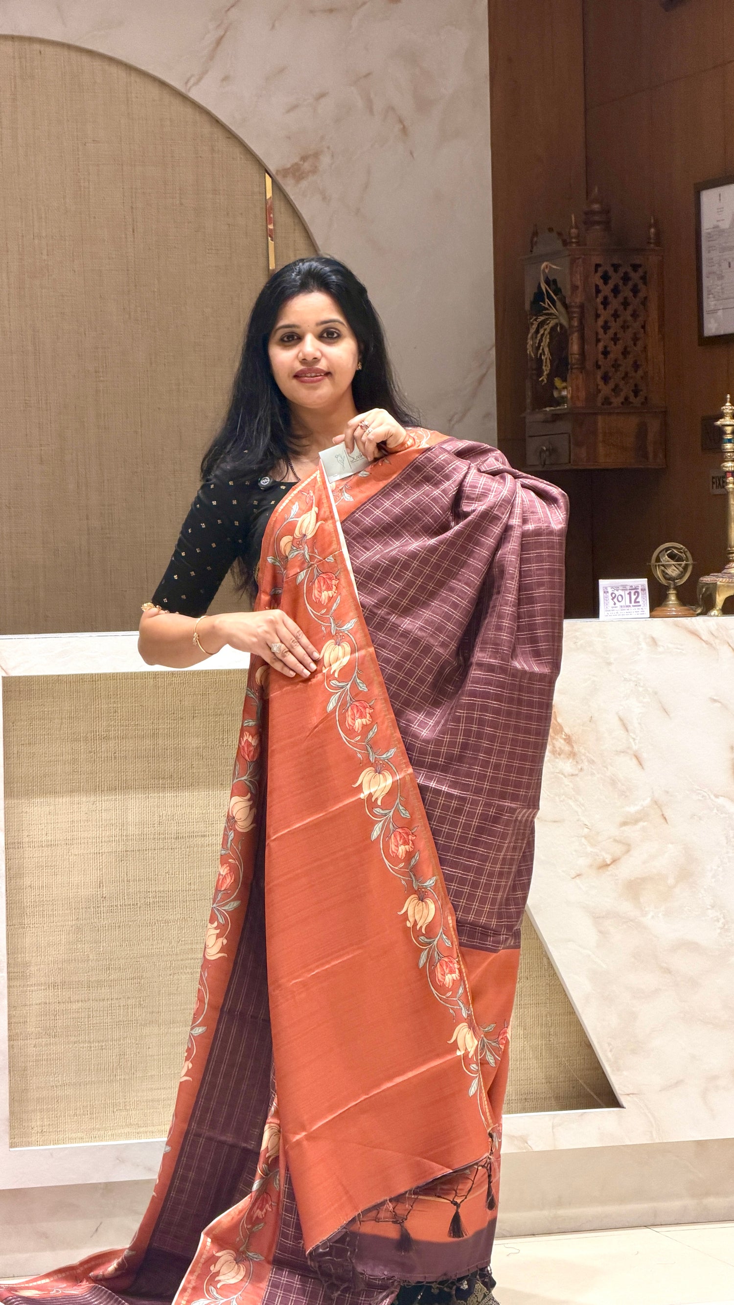 SUV3759-COFFEEBROWN Viscose Tusser