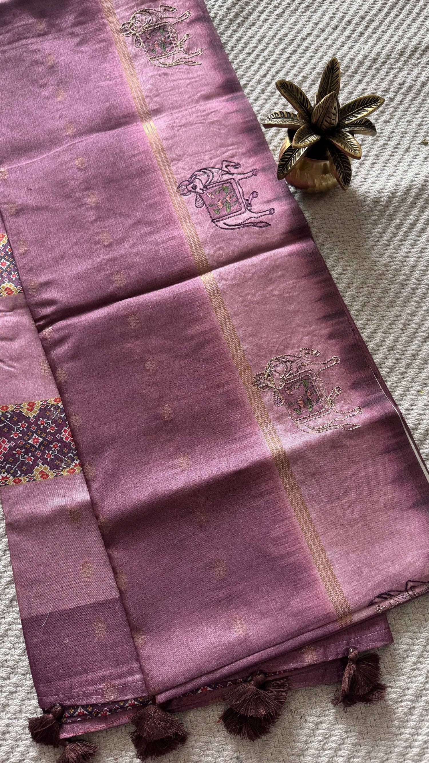 TUSSER SILK SAREE SUV5576-ONIONPINK