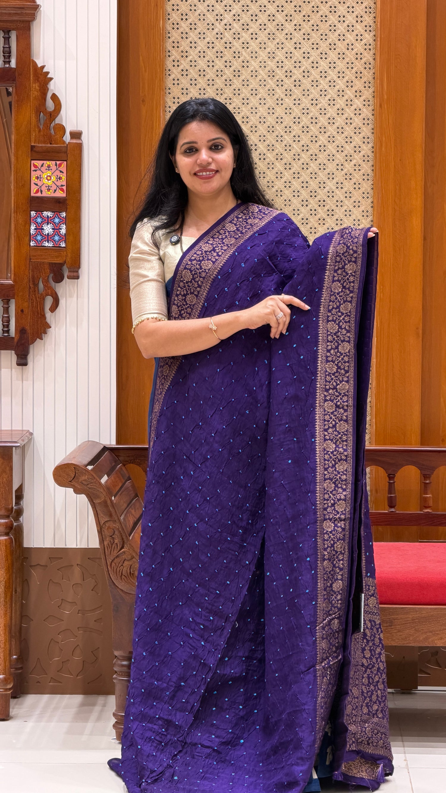 SUV4396-PURPLE(BROCADE BLOUSE)