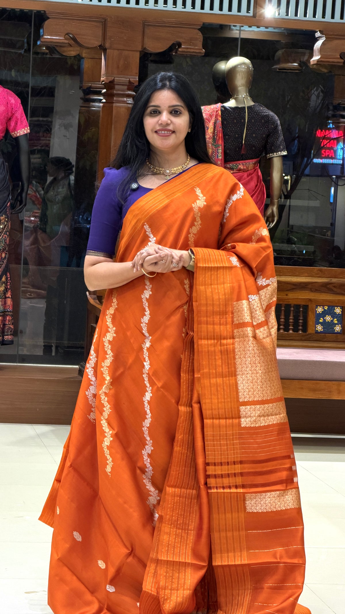 PURE BANARASI SILK PSB64-ORANGE