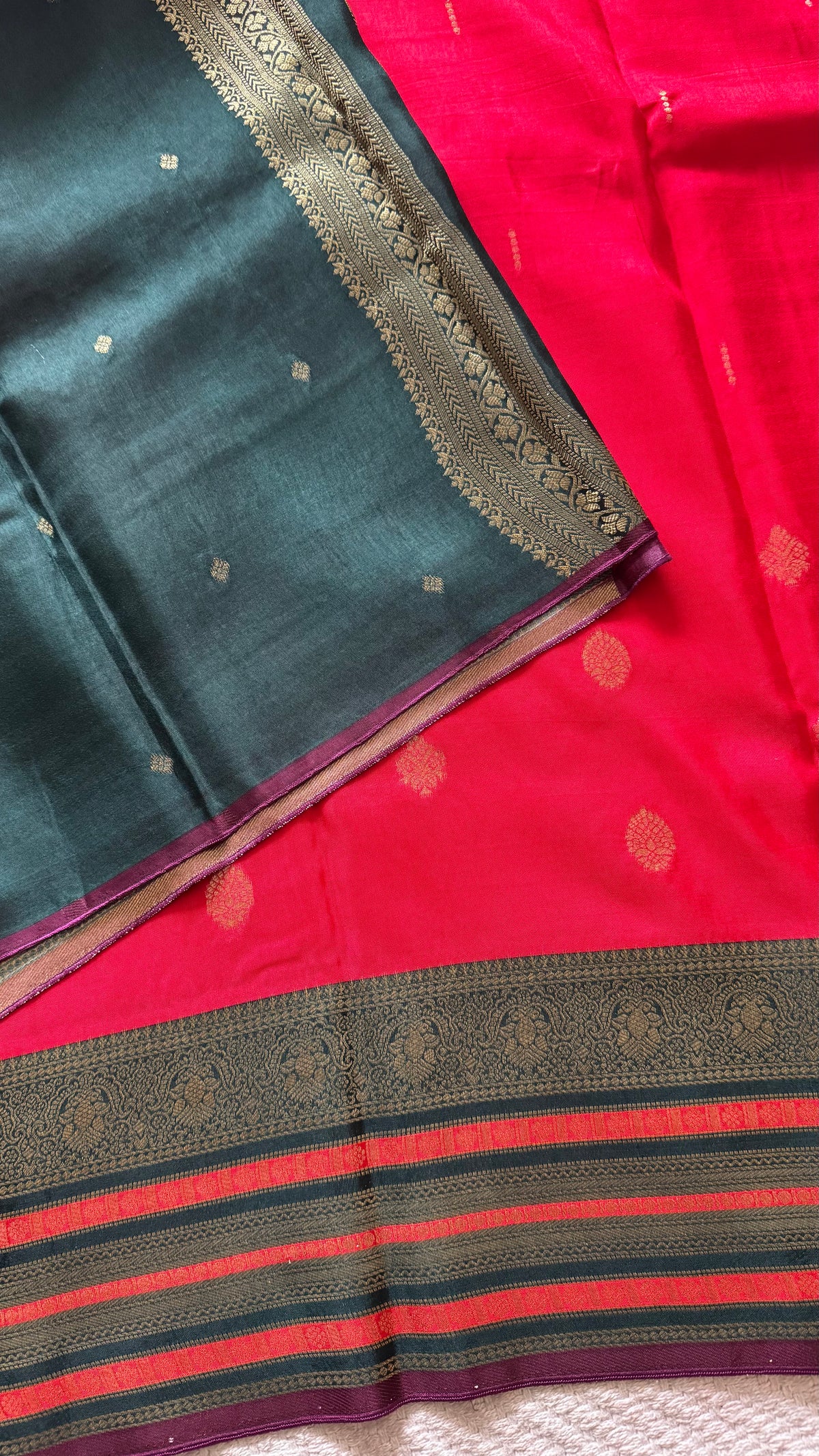 KANCHI CRAPE SUV5606-RED WITH PURPLE