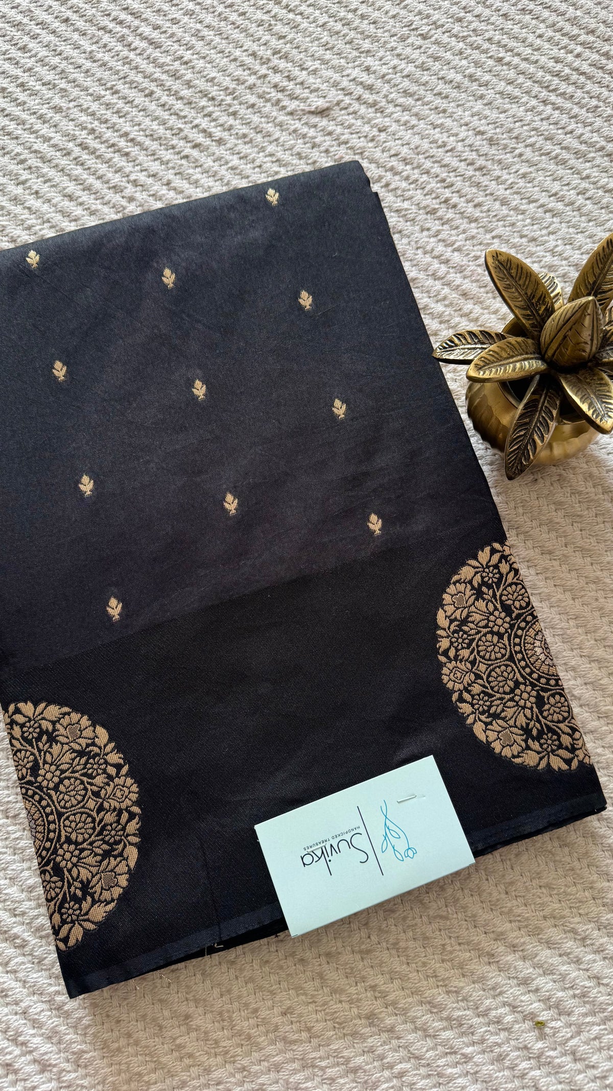 CREPE SILK SAREE SUV5837-BLACK